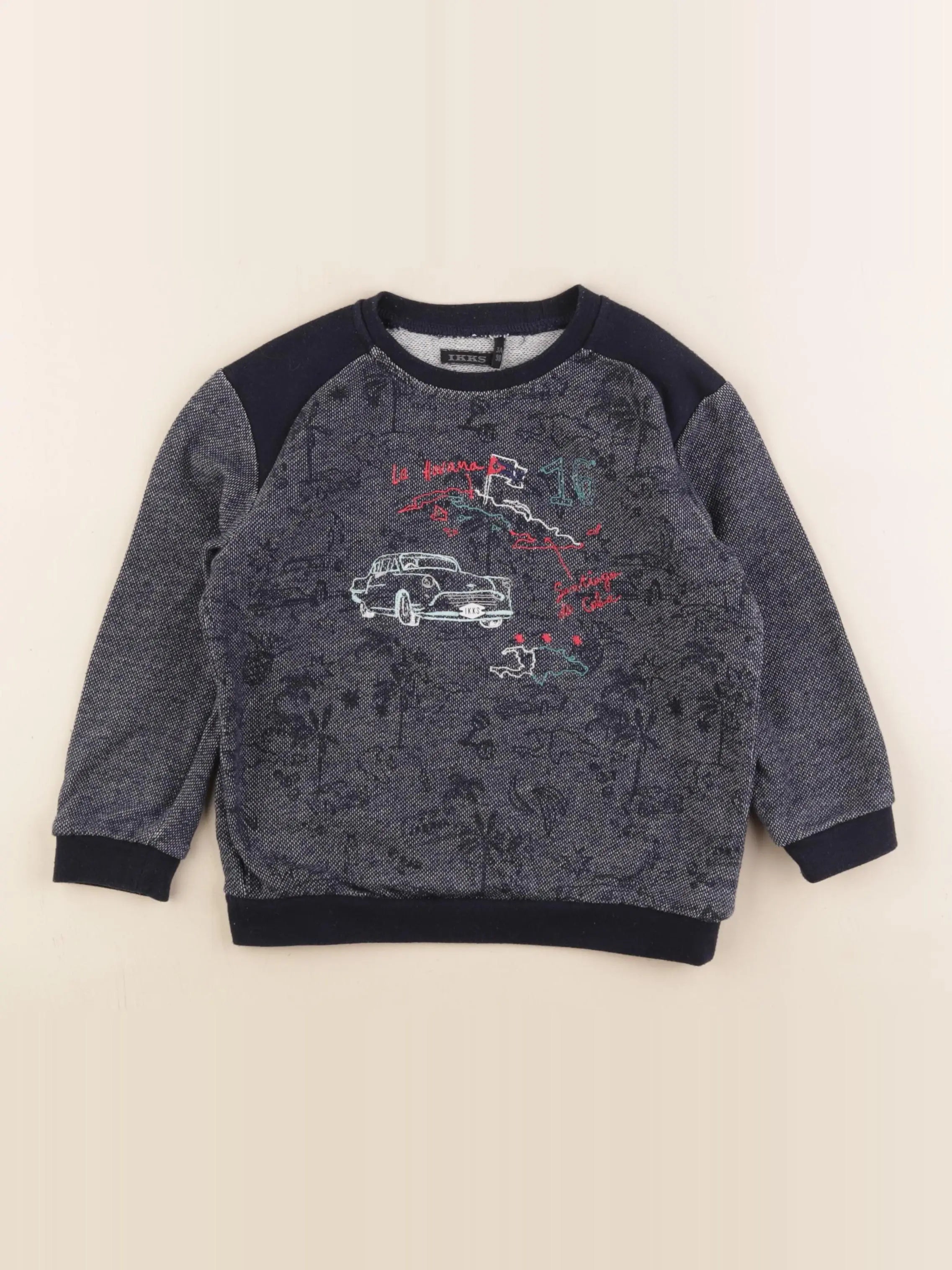 IKKS - sweat bleu - 3 ans