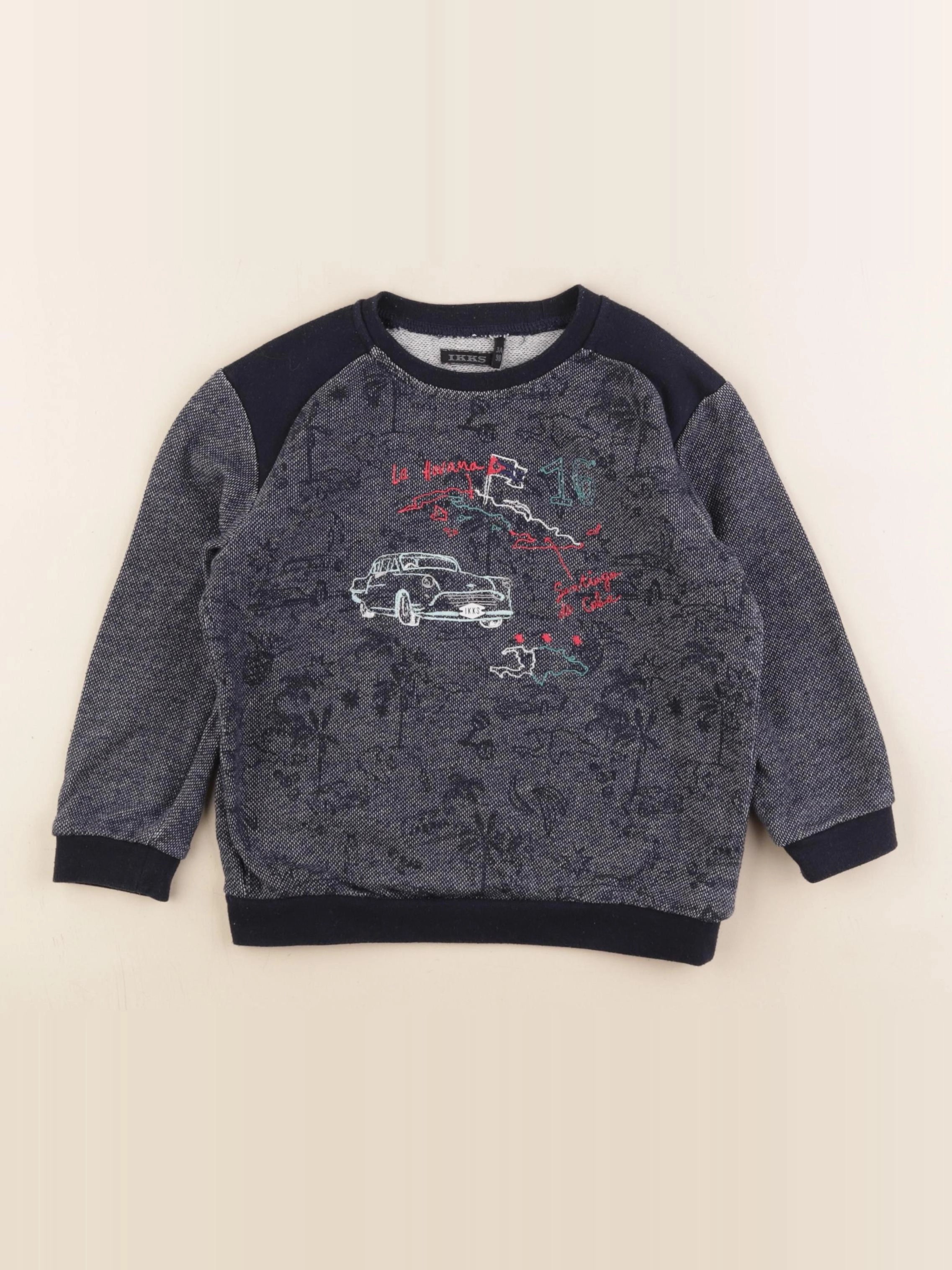 IKKS - sweat bleu - 3 ans