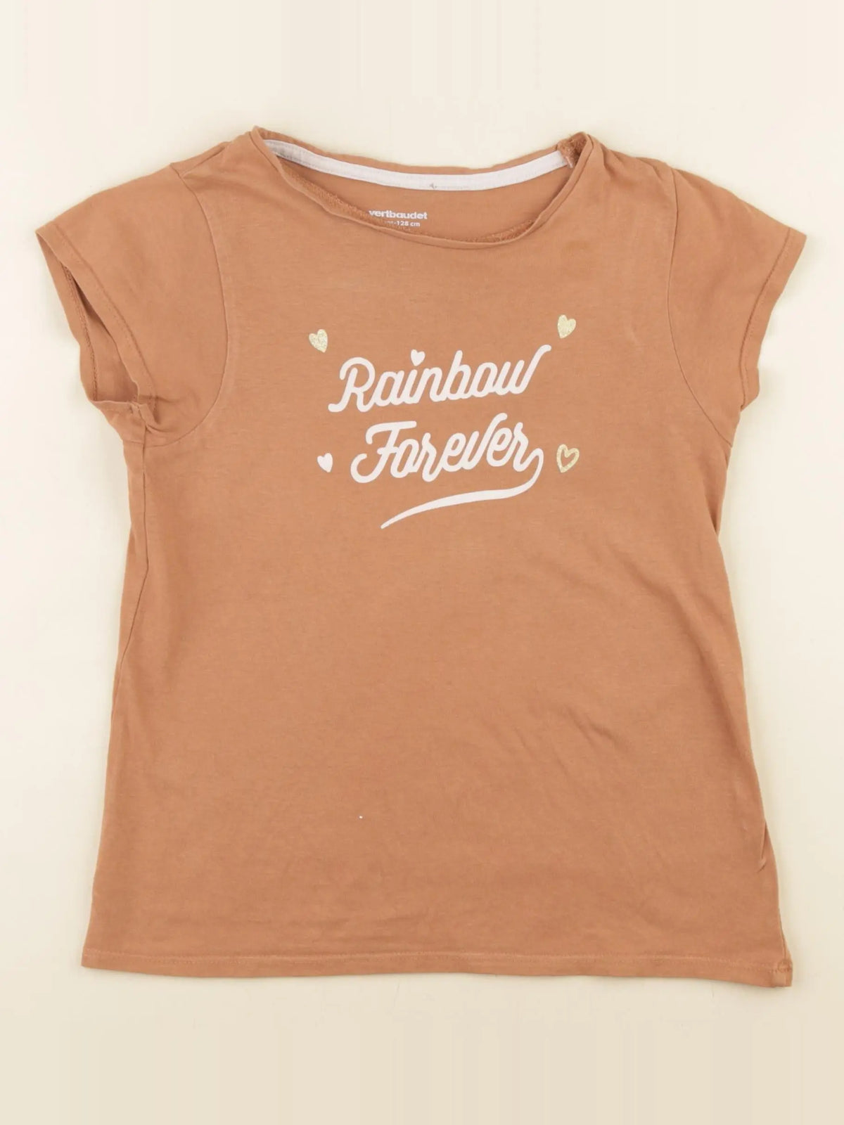 Vertbaudet - tee-shirt marron - 8 ans