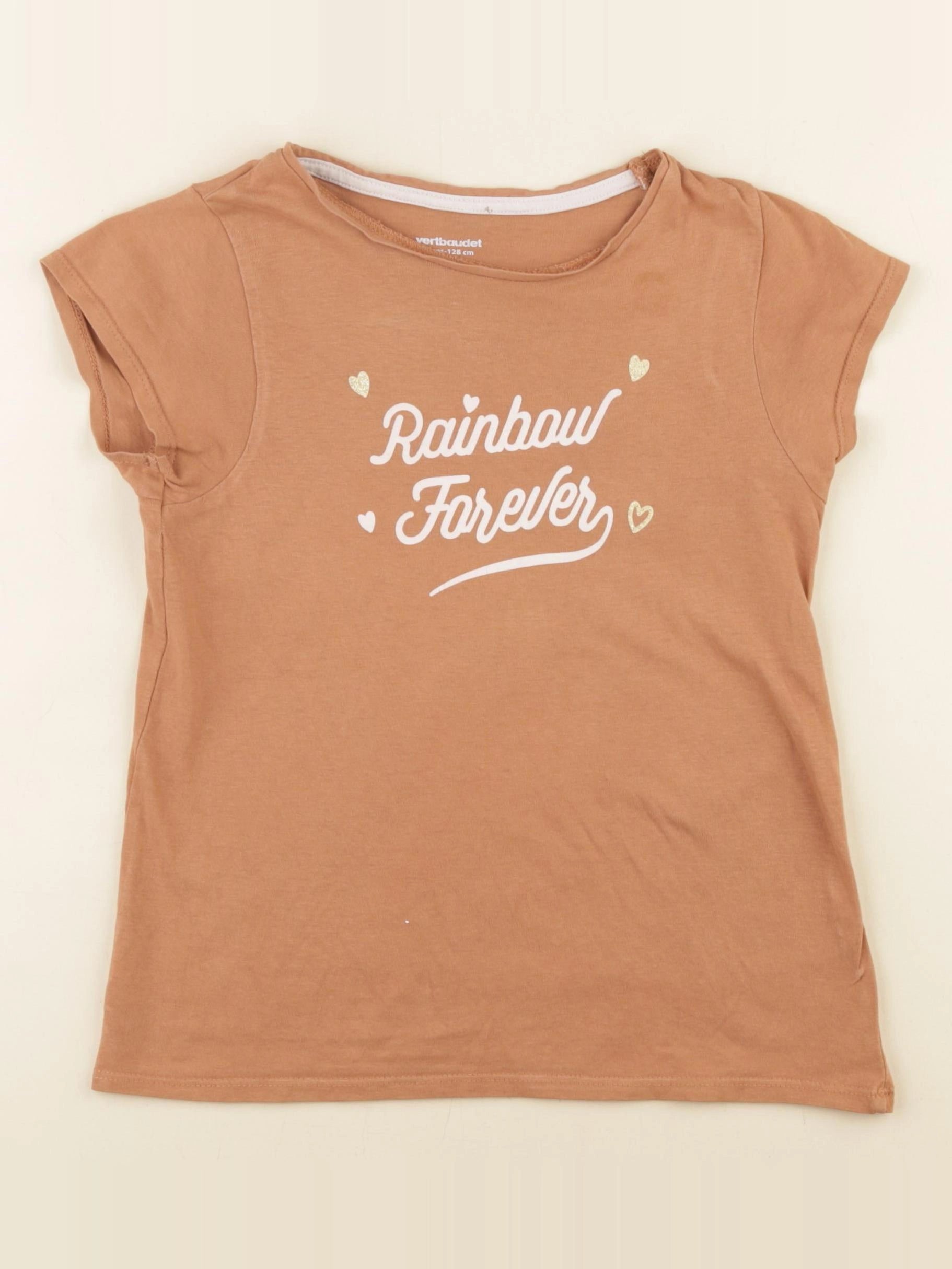 Vertbaudet - tee-shirt marron - 8 ans