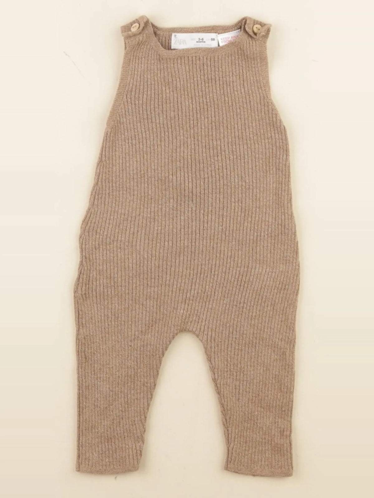 Zara - salopette marron - 3/6 mois