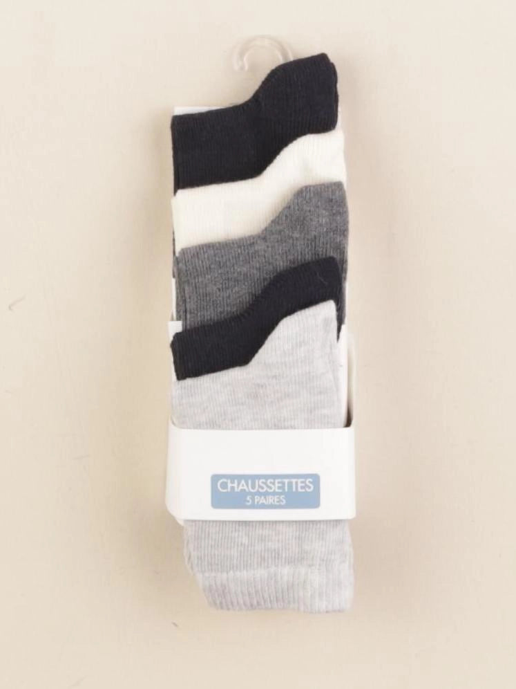Monoprix - lot de 5 chaussettes gris - 23/26