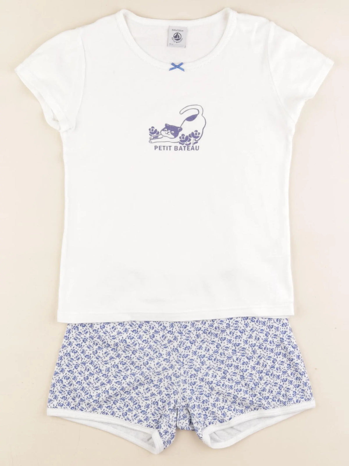 Petit Bateau - pyjama coton bleu - 6 ans