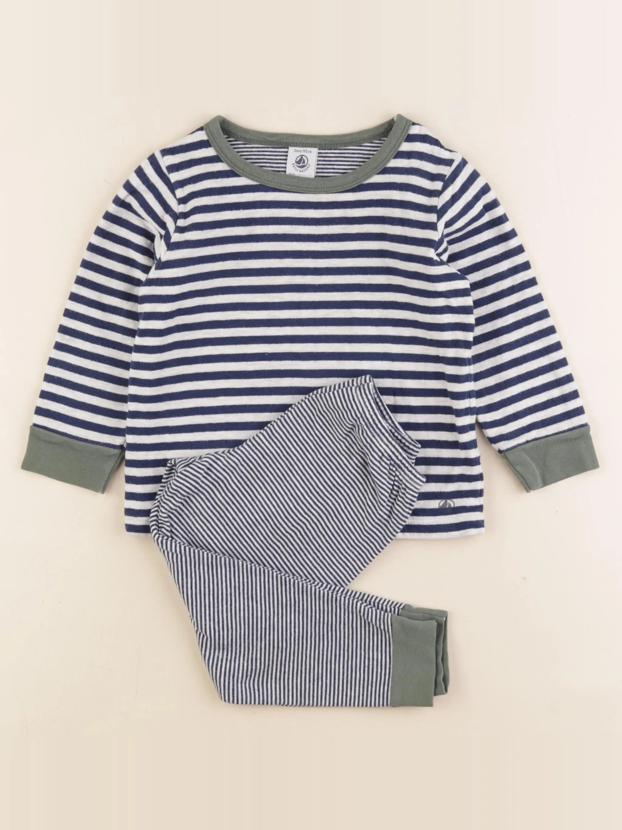 Petit Bateau - pyjama coton bleu - 3 ans