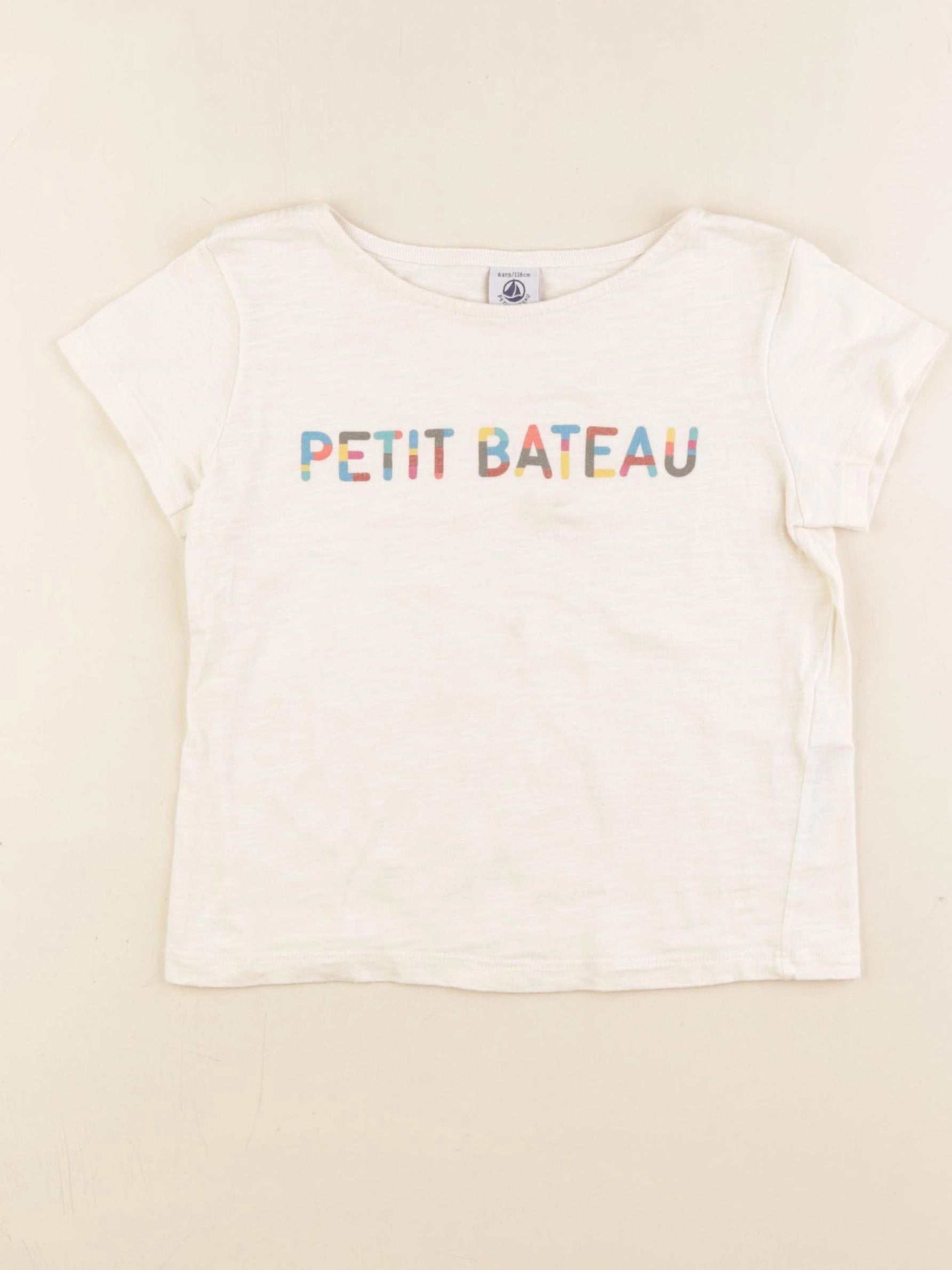 Petit Bateau - tee-shirt blanc - 6 ans