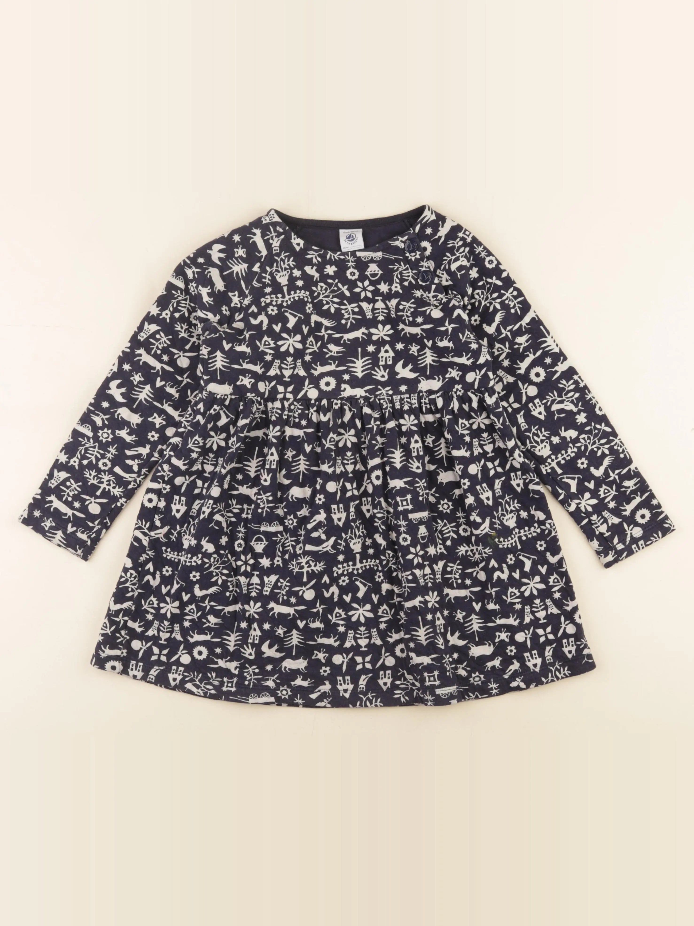 Petit Bateau - robe bleu - 6 ans
