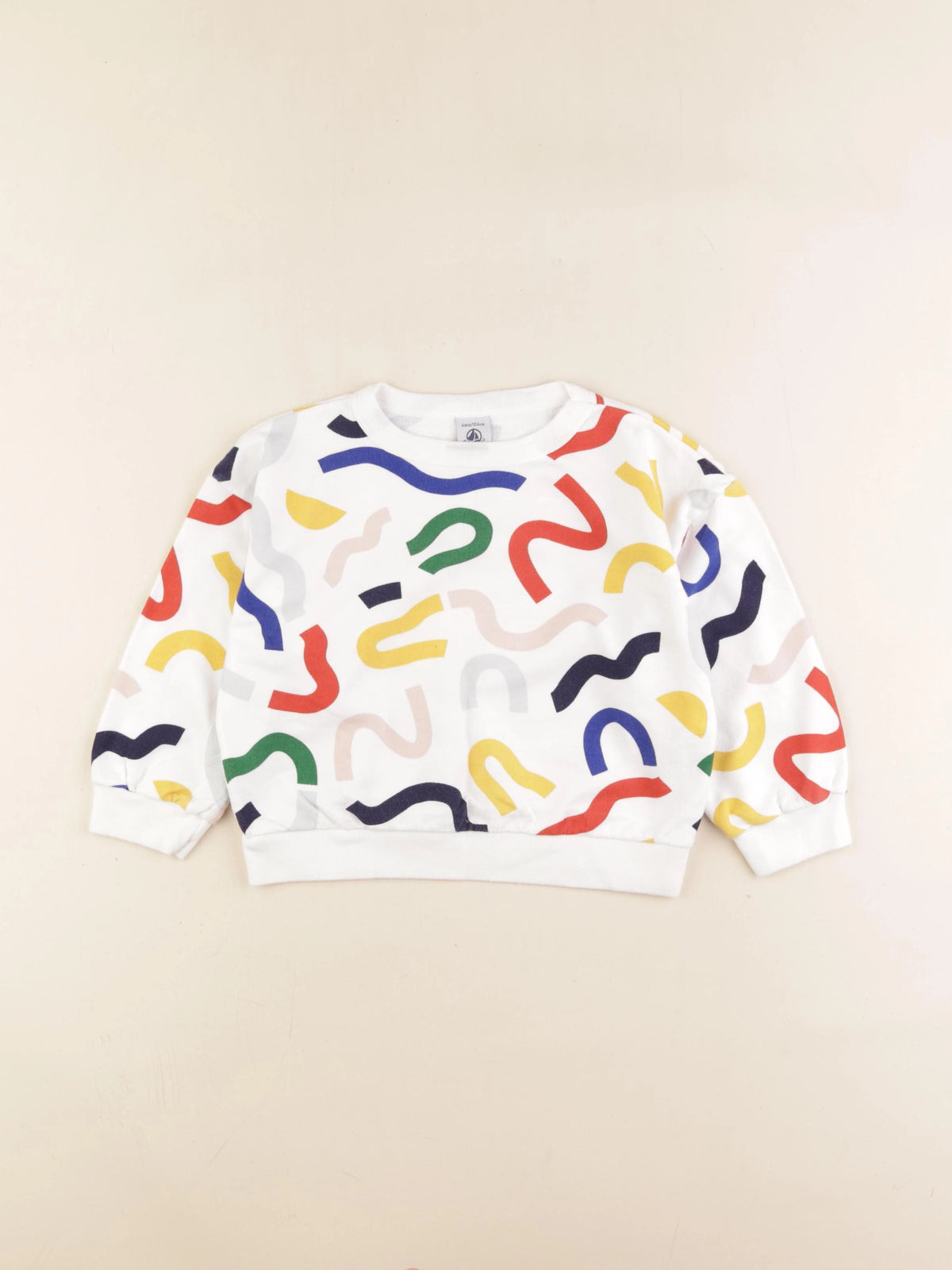 Petit Bateau - sweat blanc - 4 ans