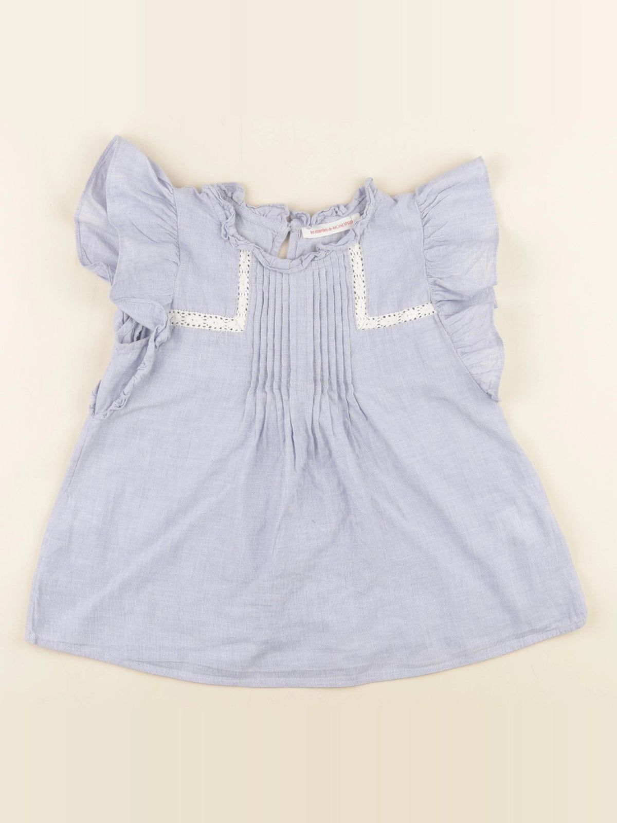 Monoprix - blouse bleu - 4 ans