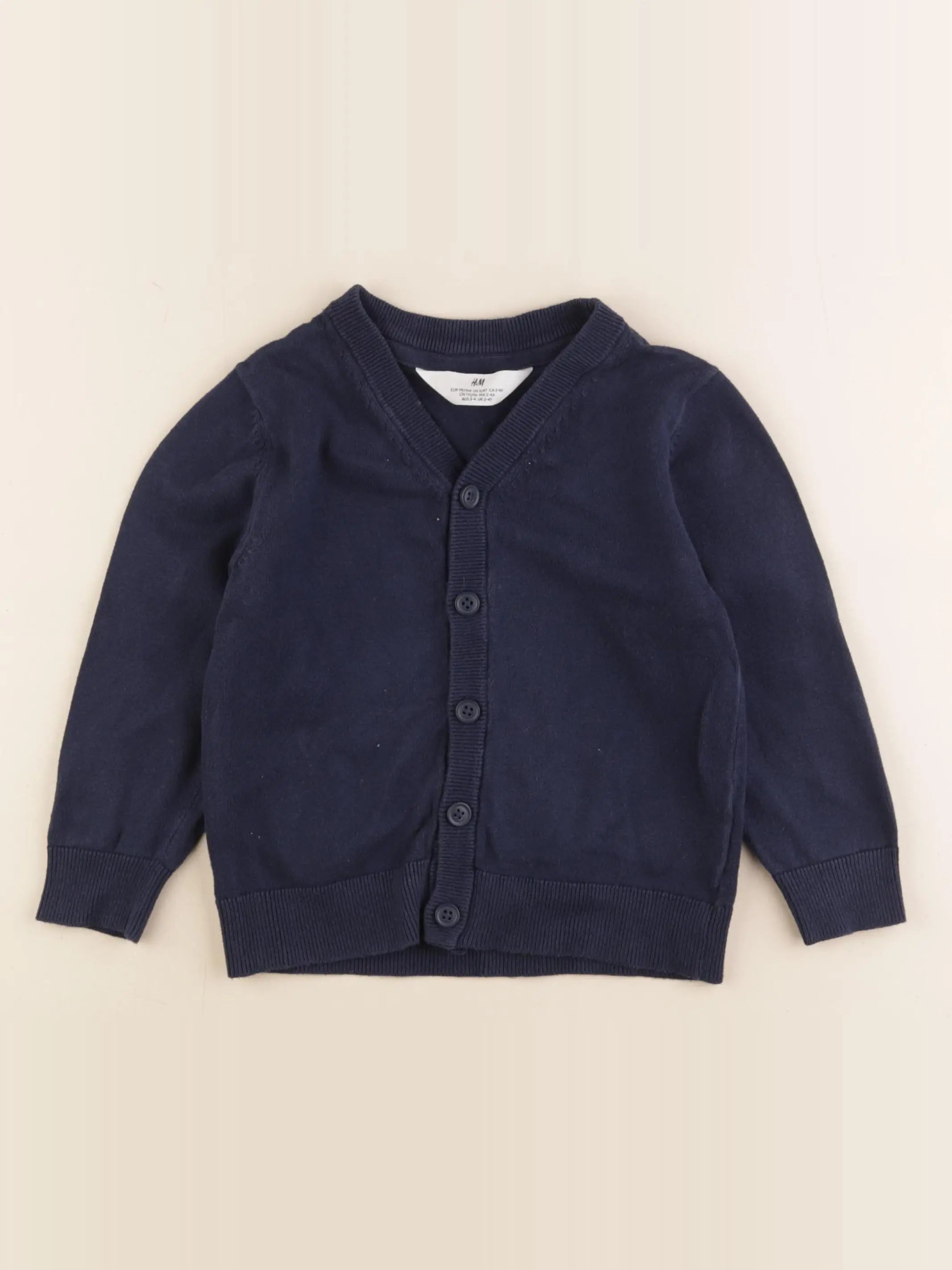 H&M - gilet bleu - 3/4 ans