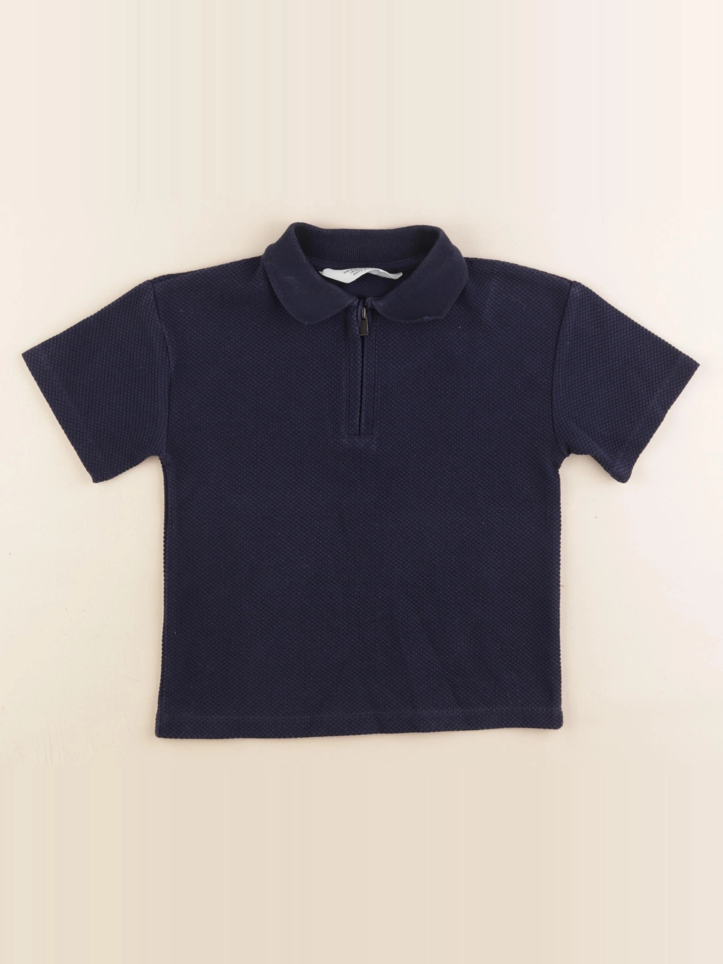 H&M - polo bleu - 3/4 ans
