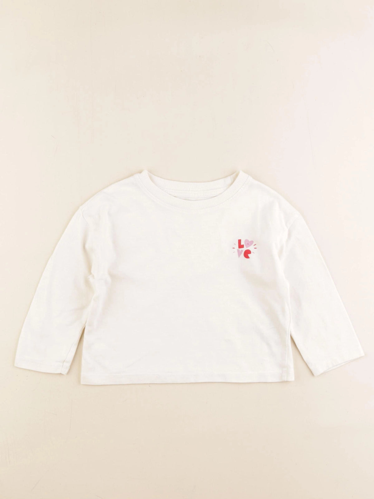 Vertbaudet - tee-shirt beige - 2 ans