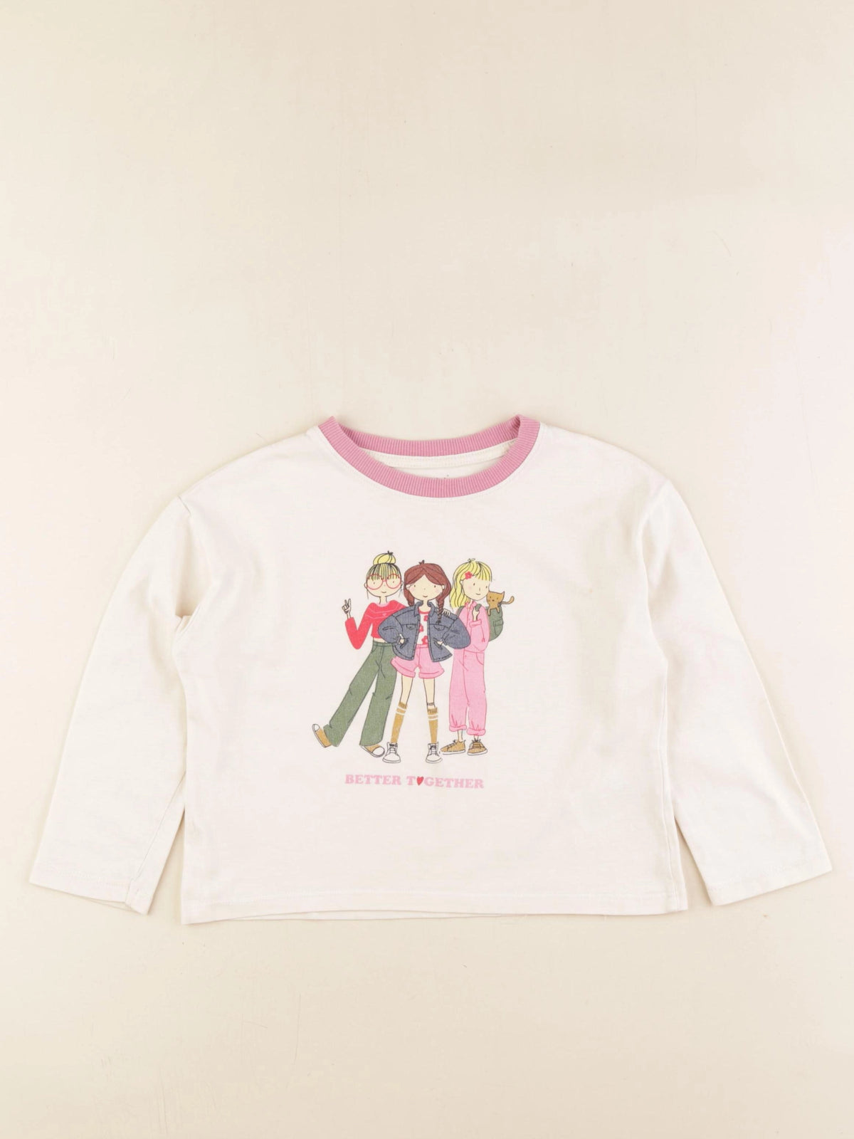 Vertbaudet - tee-shirt beige - 4 ans