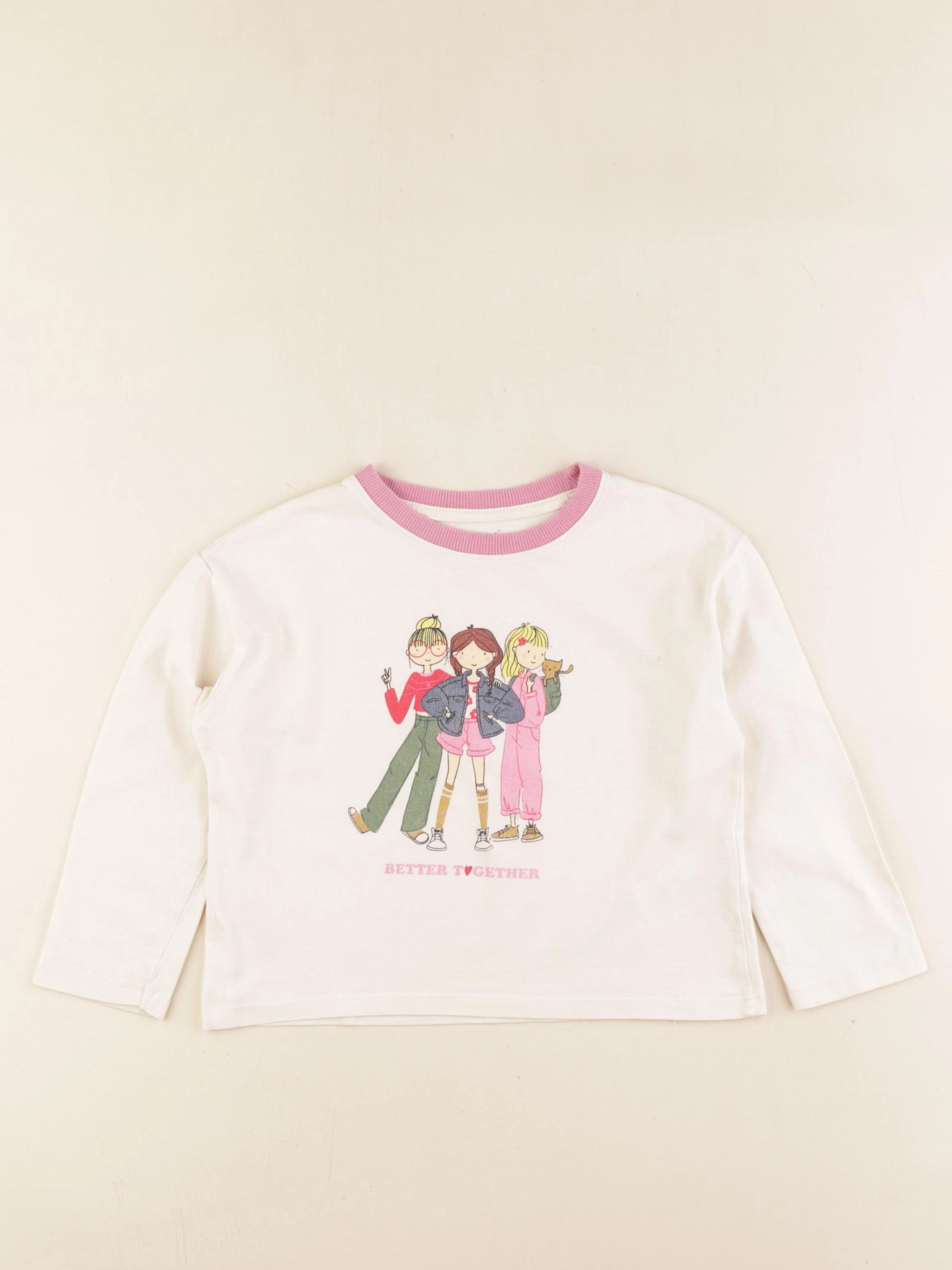 Vertbaudet - tee-shirt beige - 4 ans