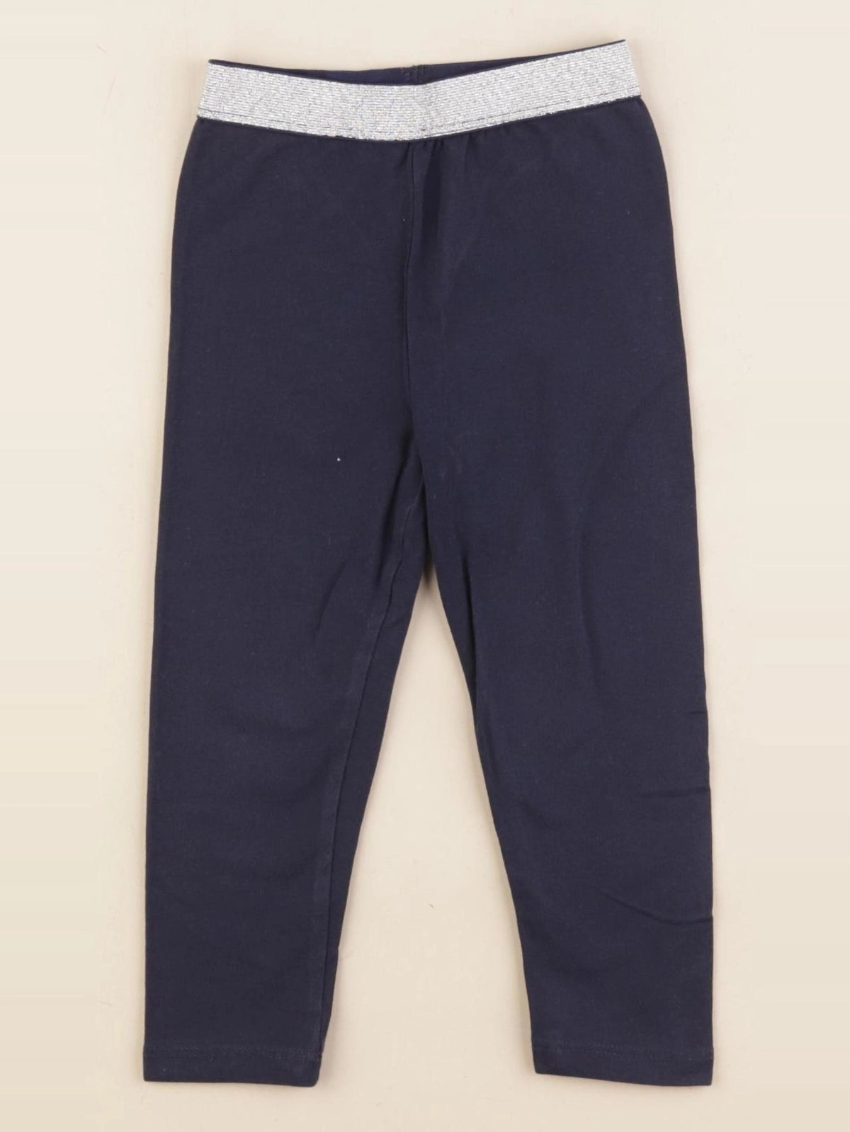 Vertbaudet - legging bleu, argent - 2 ans