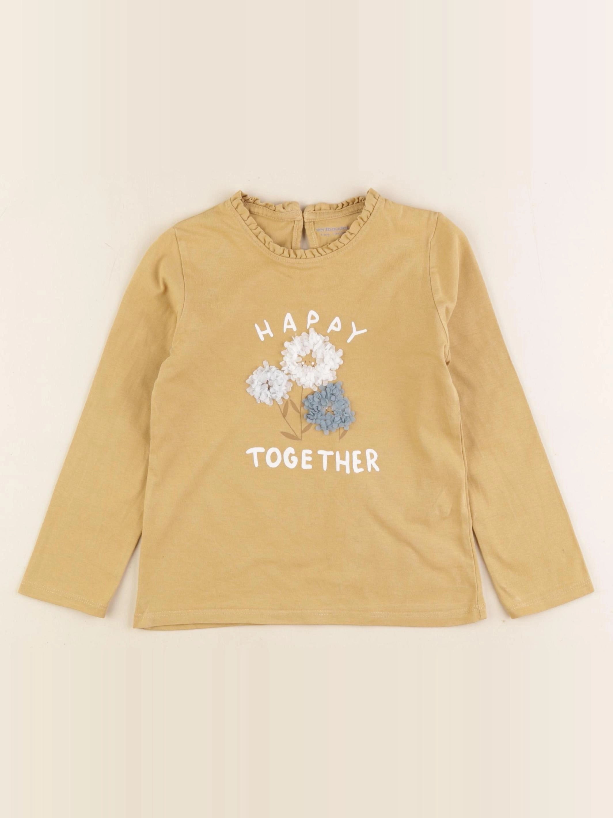 Vertbaudet - tee-shirt jaune - 4 ans