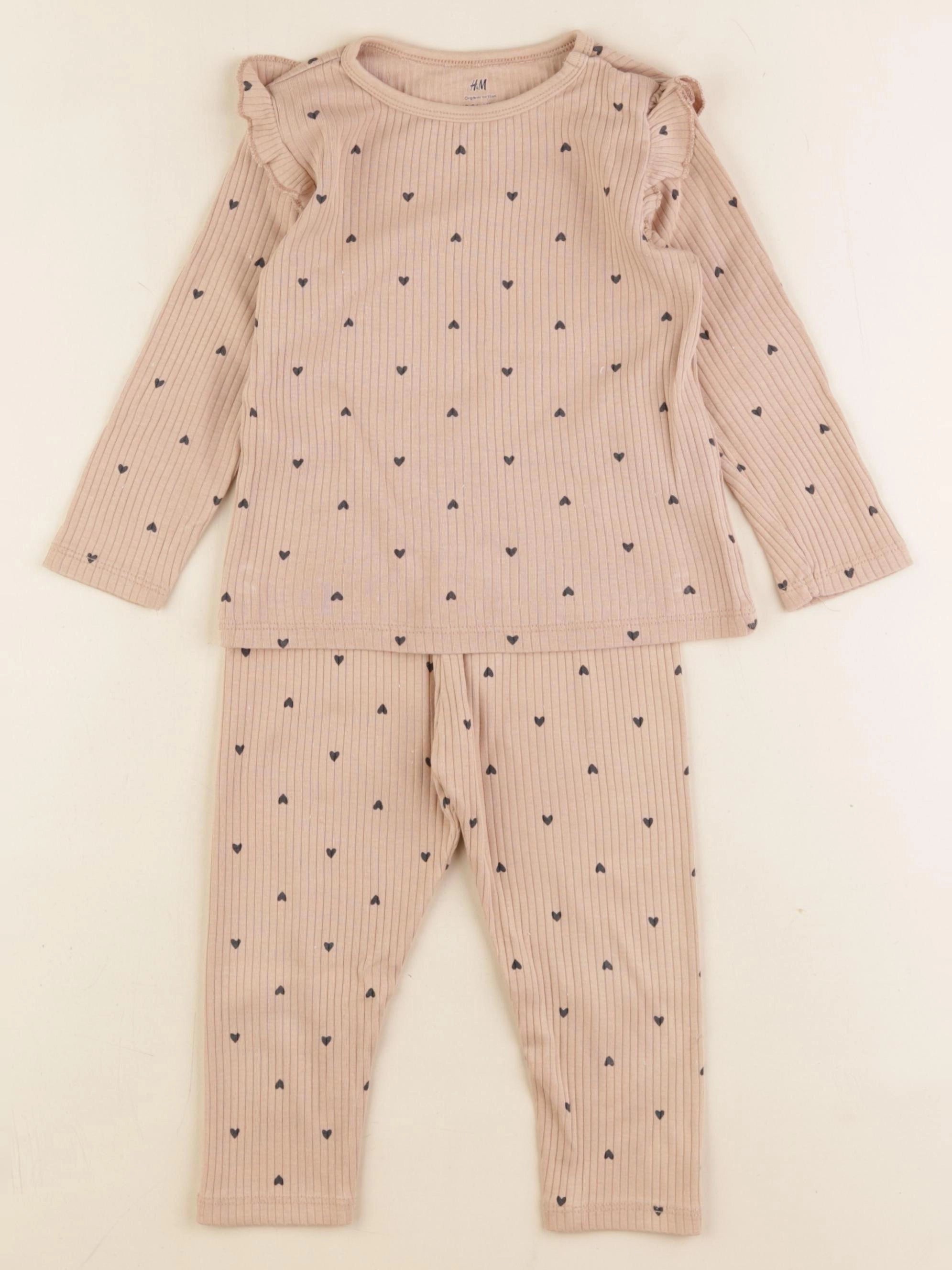 H&M - pyjama coton marron - 12/18 mois