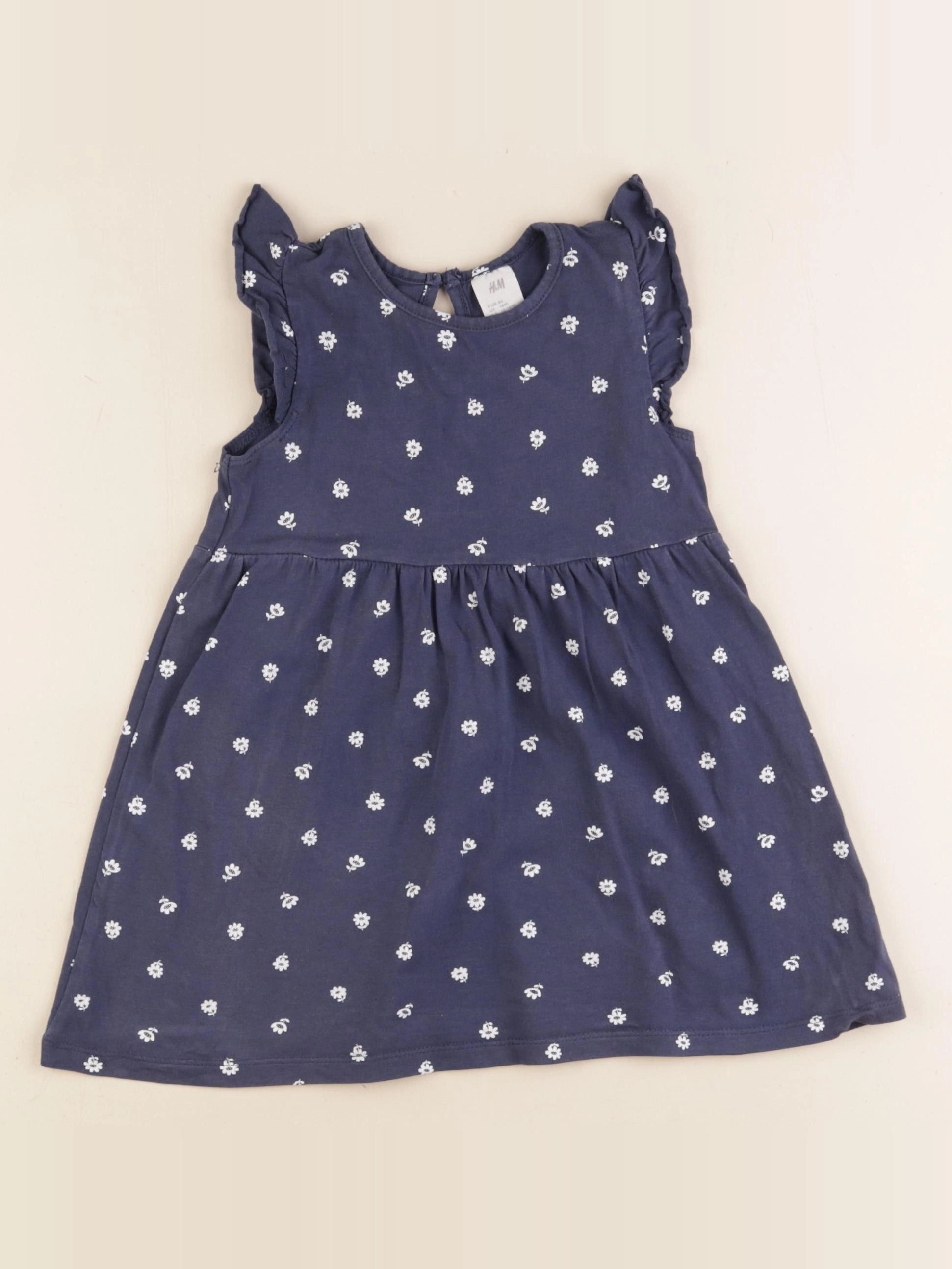 H&M - robe bleu - 12/18 mois