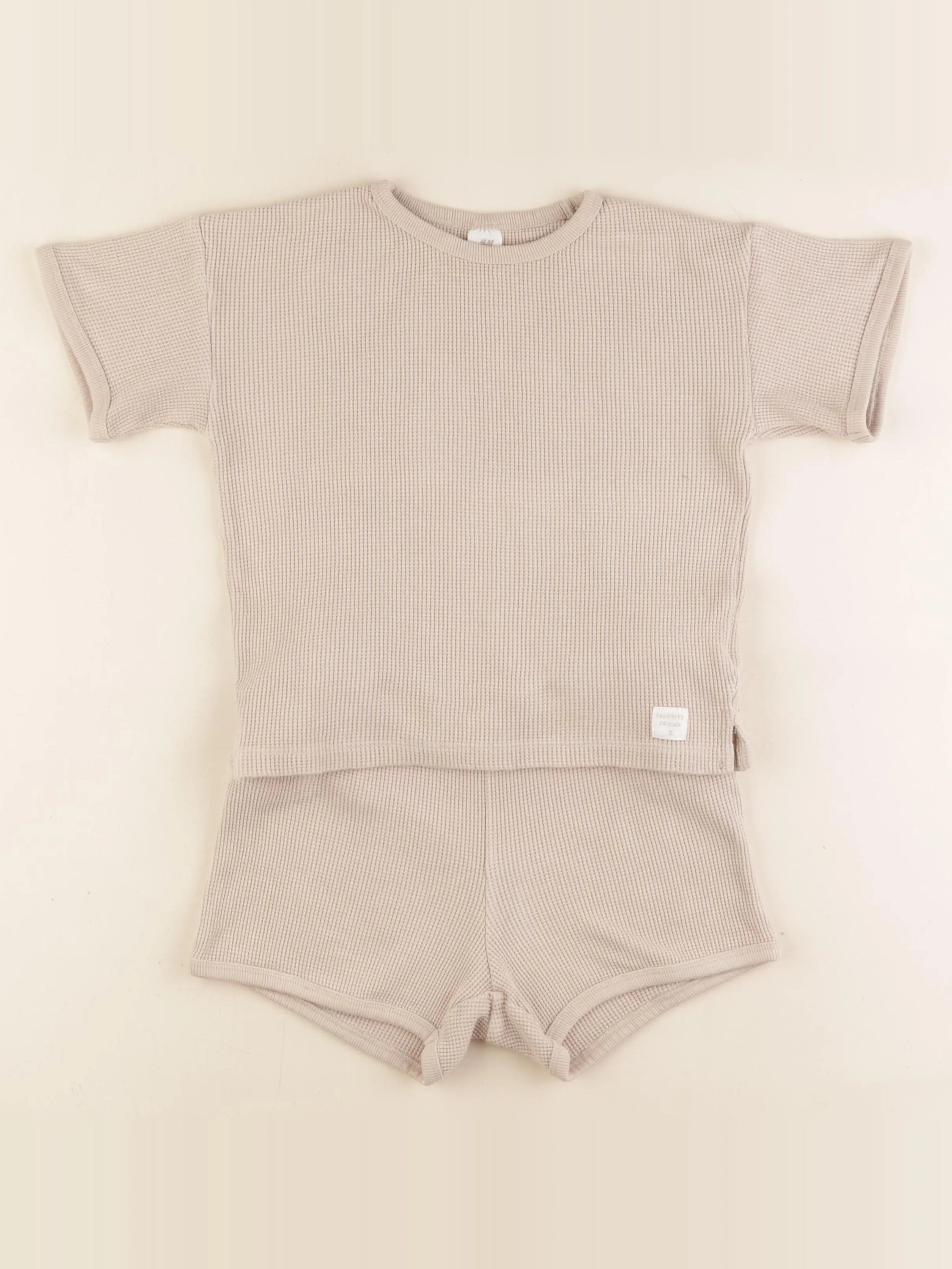 H&M - ensemble beige - 3/4 ans