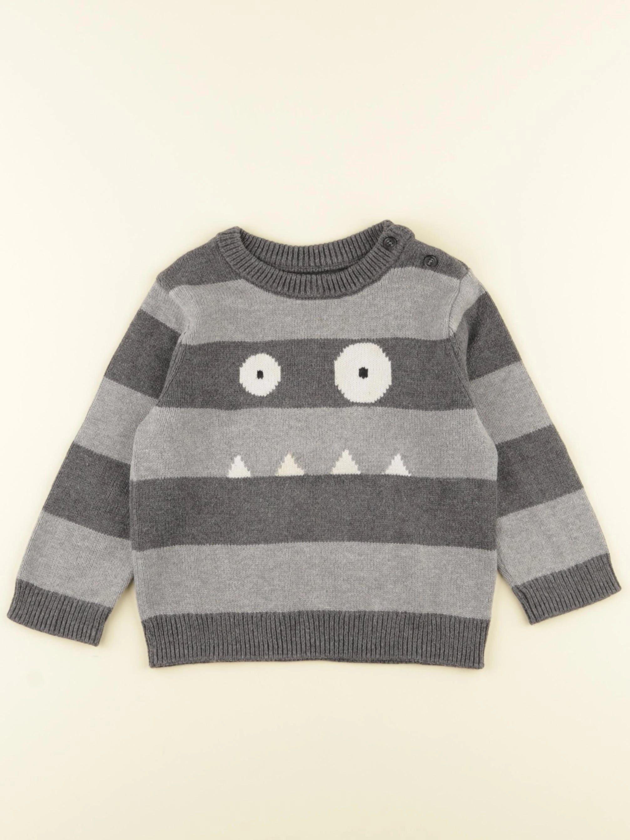 GAP - pull gris - 18/24 mois