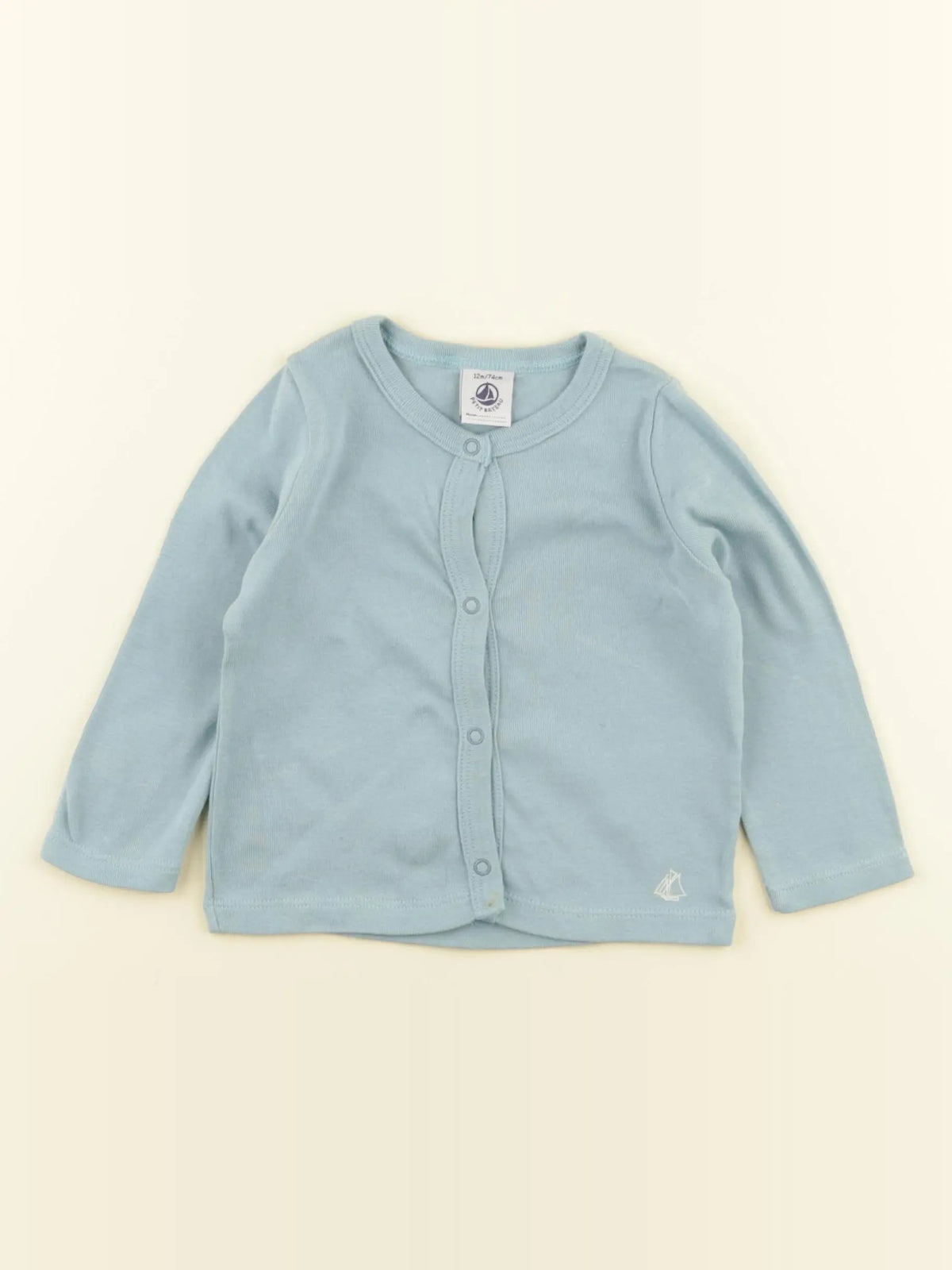Petit Bateau - tee-shirt bleu - 12 mois