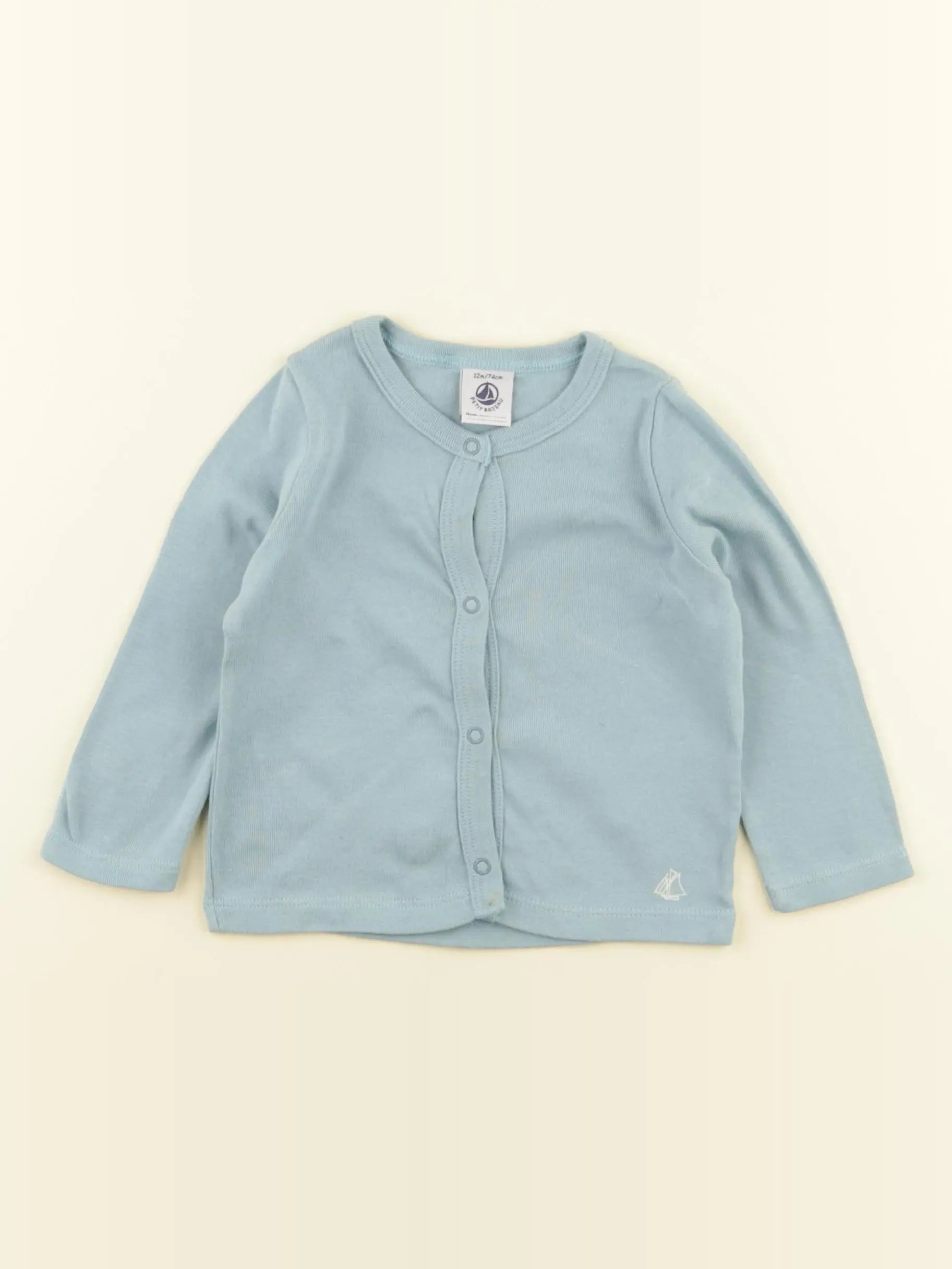 Petit Bateau - tee-shirt bleu - 12 mois