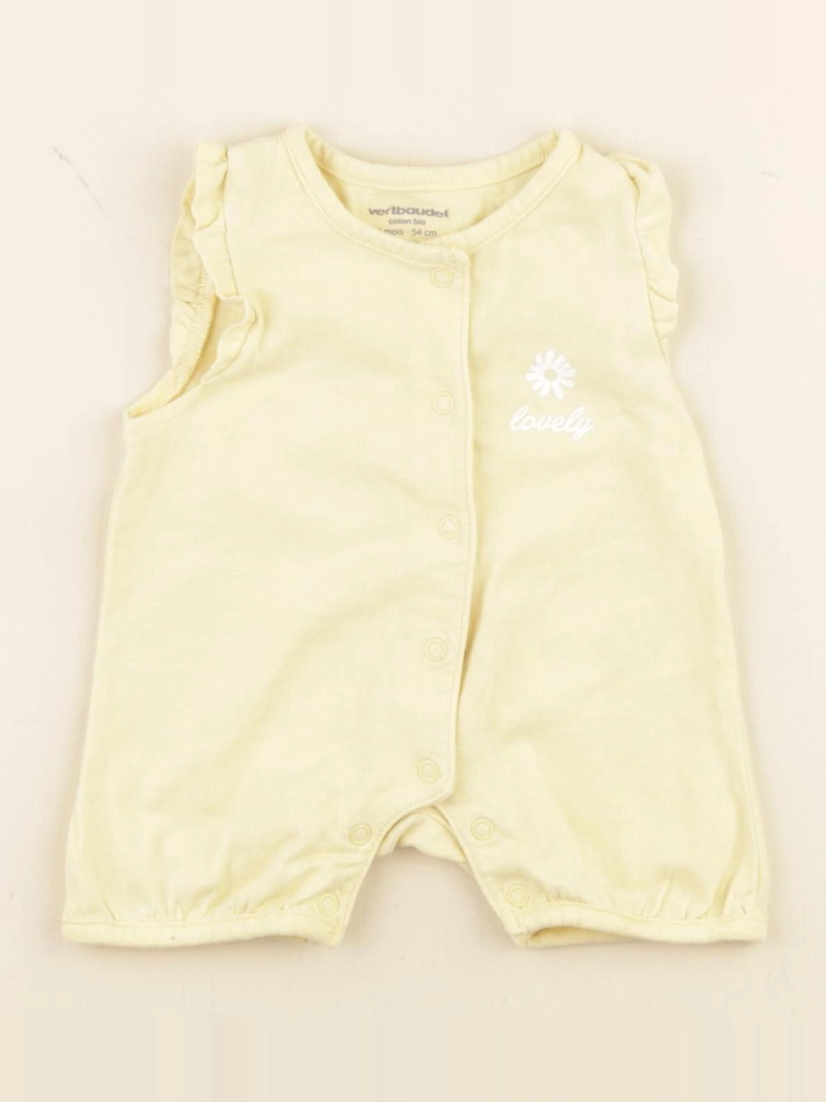 Vertbaudet - combinaison jaune - 1 mois