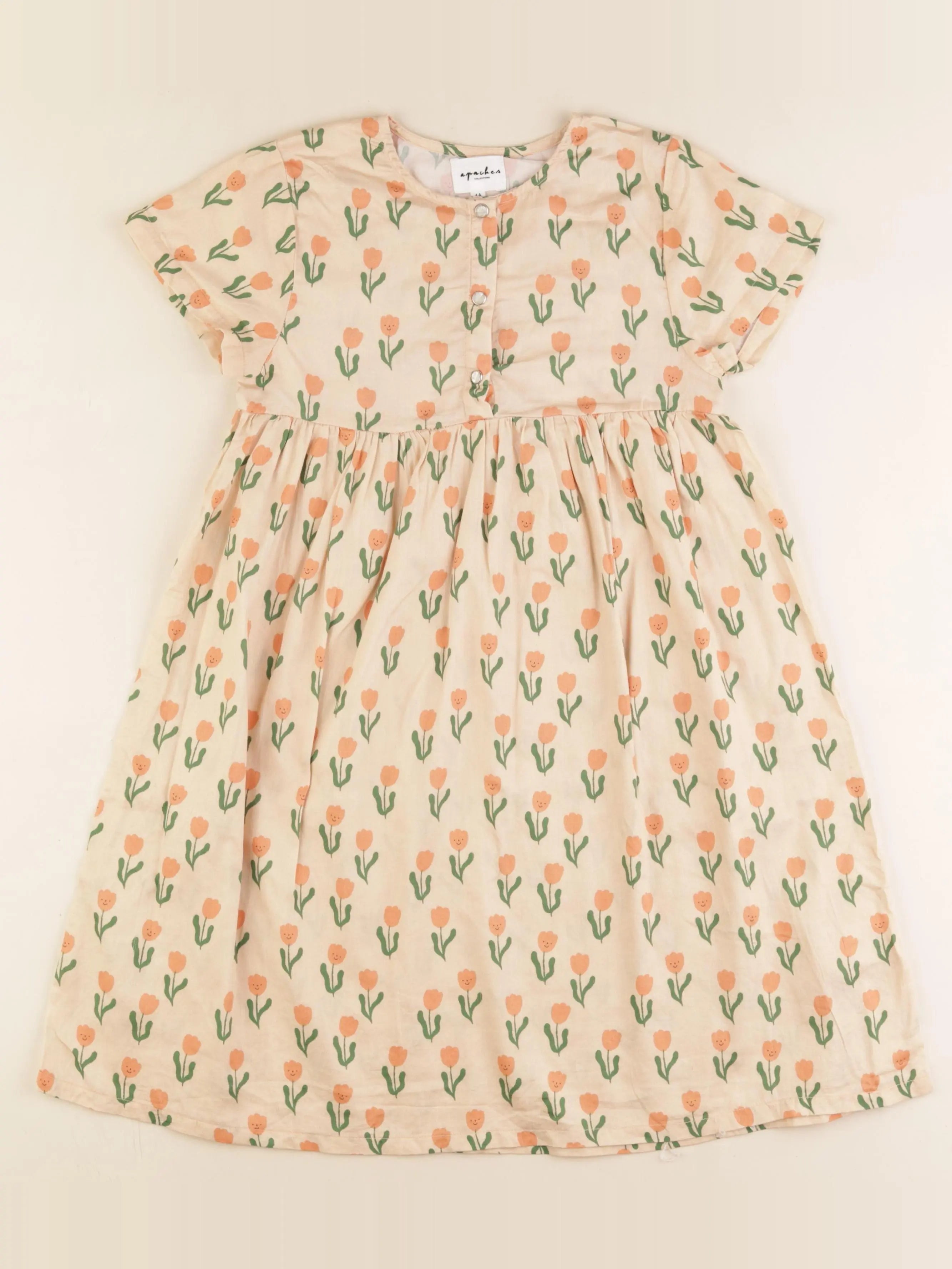 Apaches Collections - robe blanc, orange - 4 ans