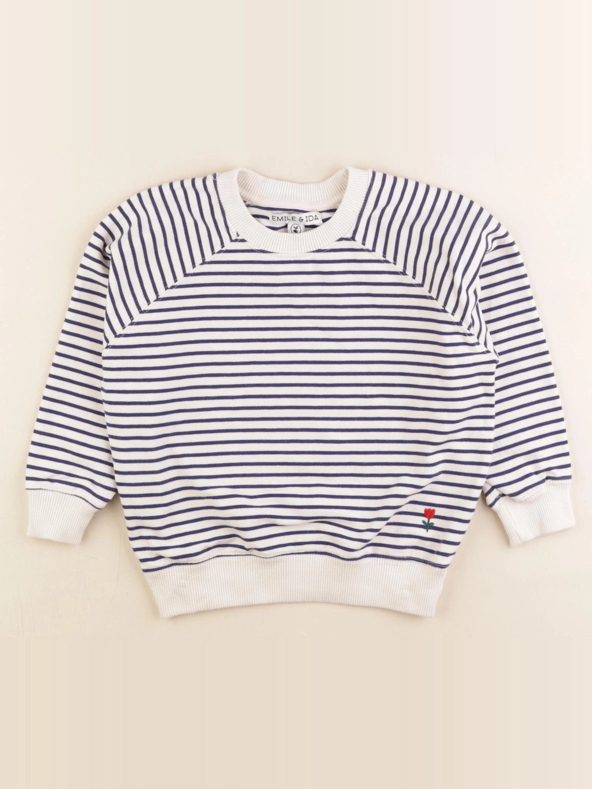 Emile et Ida - sweat blanc, bleu - 6 ans