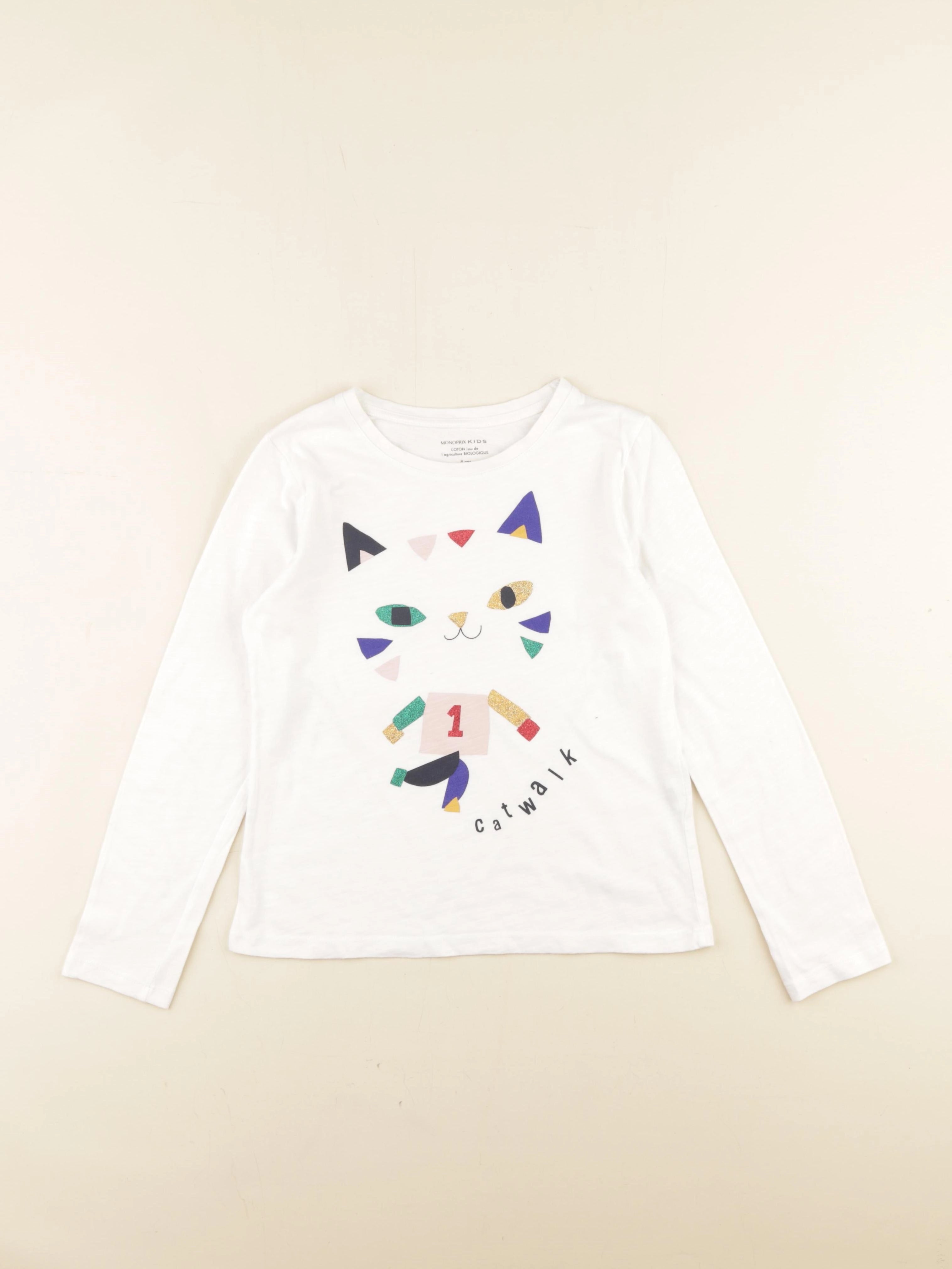 Monoprix - tee-shirt blanc - 8 ans