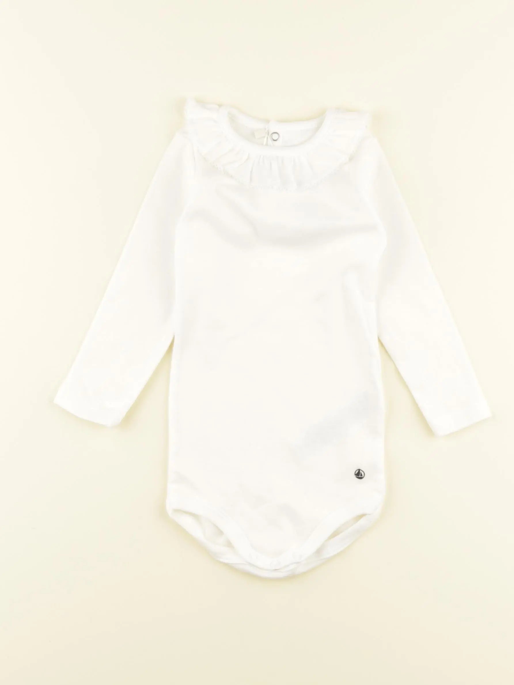 Petit Bateau - body à col blanc - 12 mois