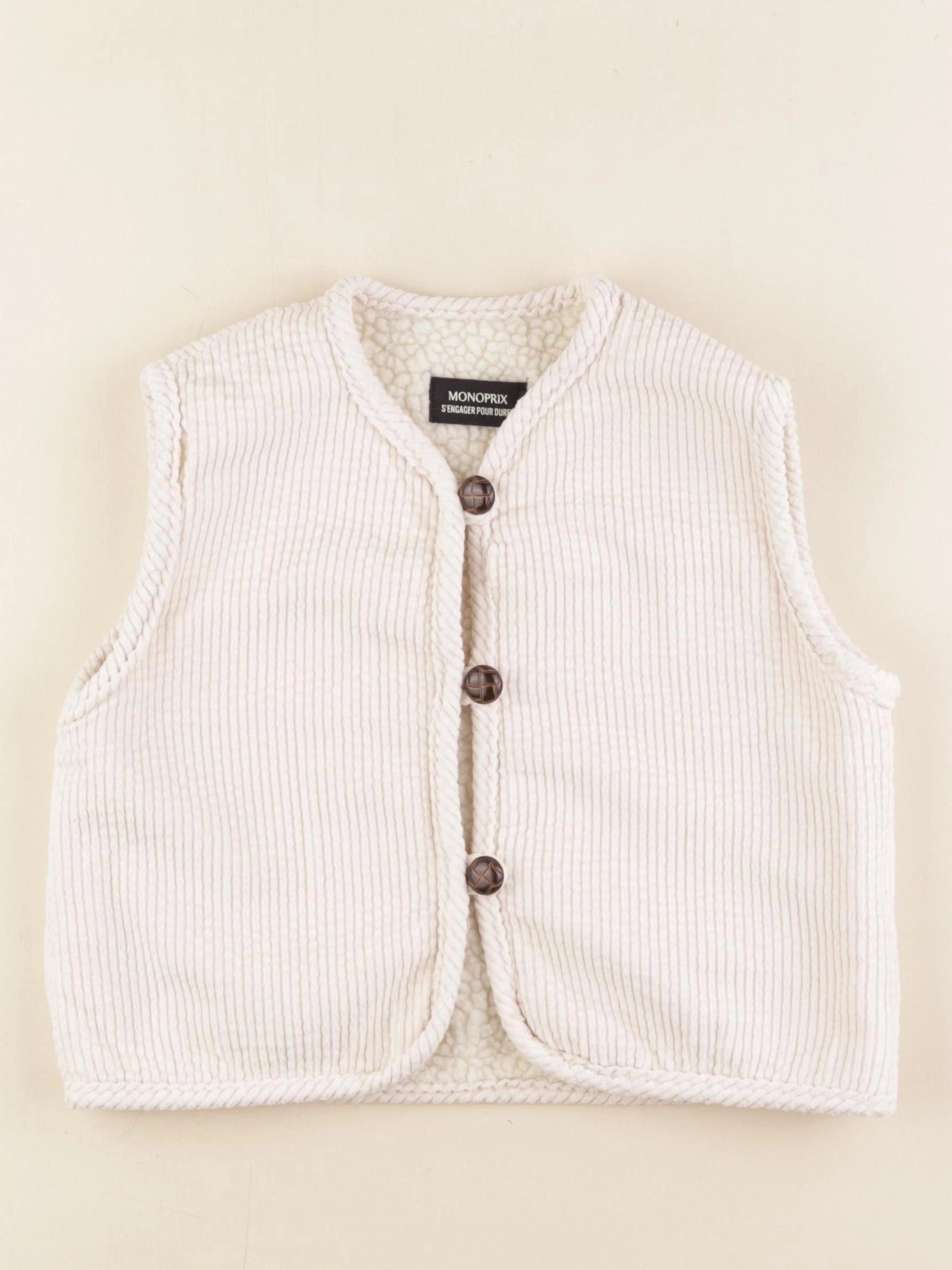 Monoprix - gilet blanc - 6 ans
