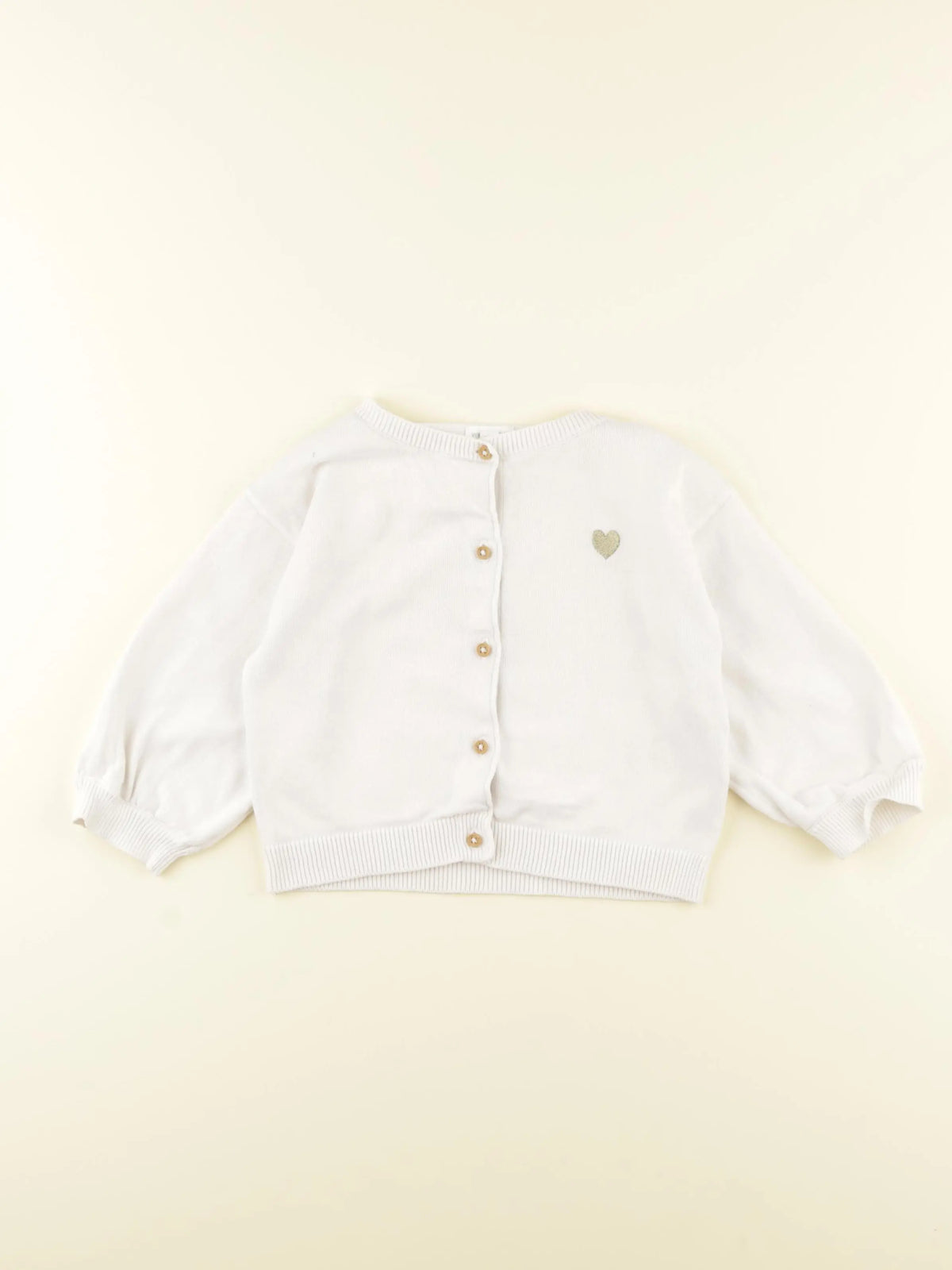 Vertbaudet - gilet blanc, or - 18 mois