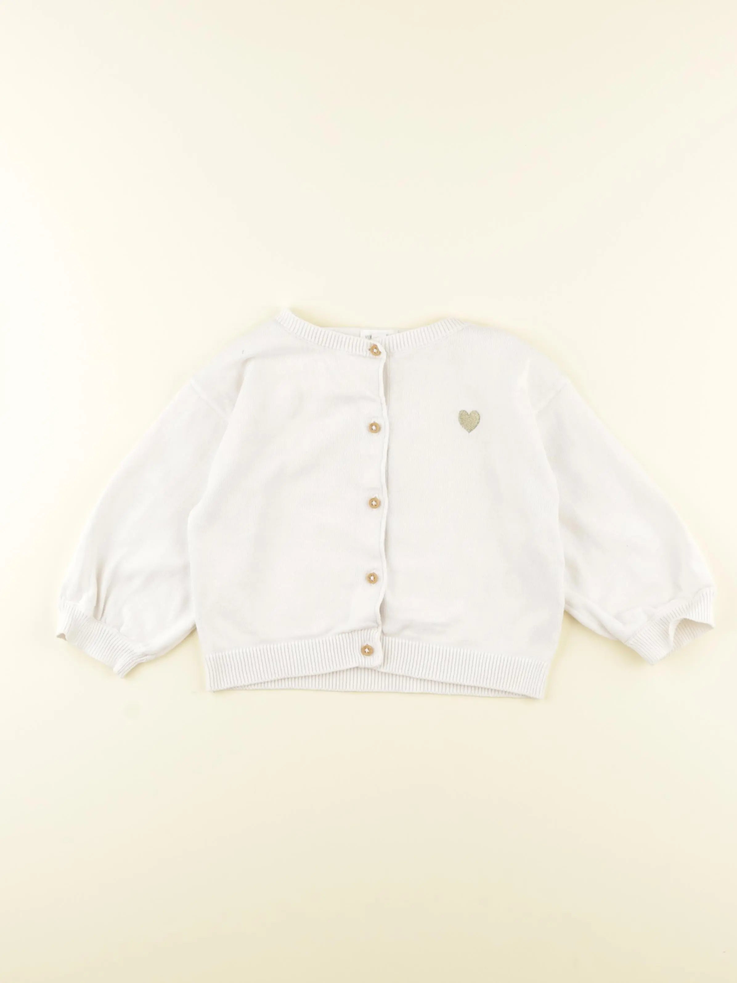 Vertbaudet - gilet blanc, or - 18 mois