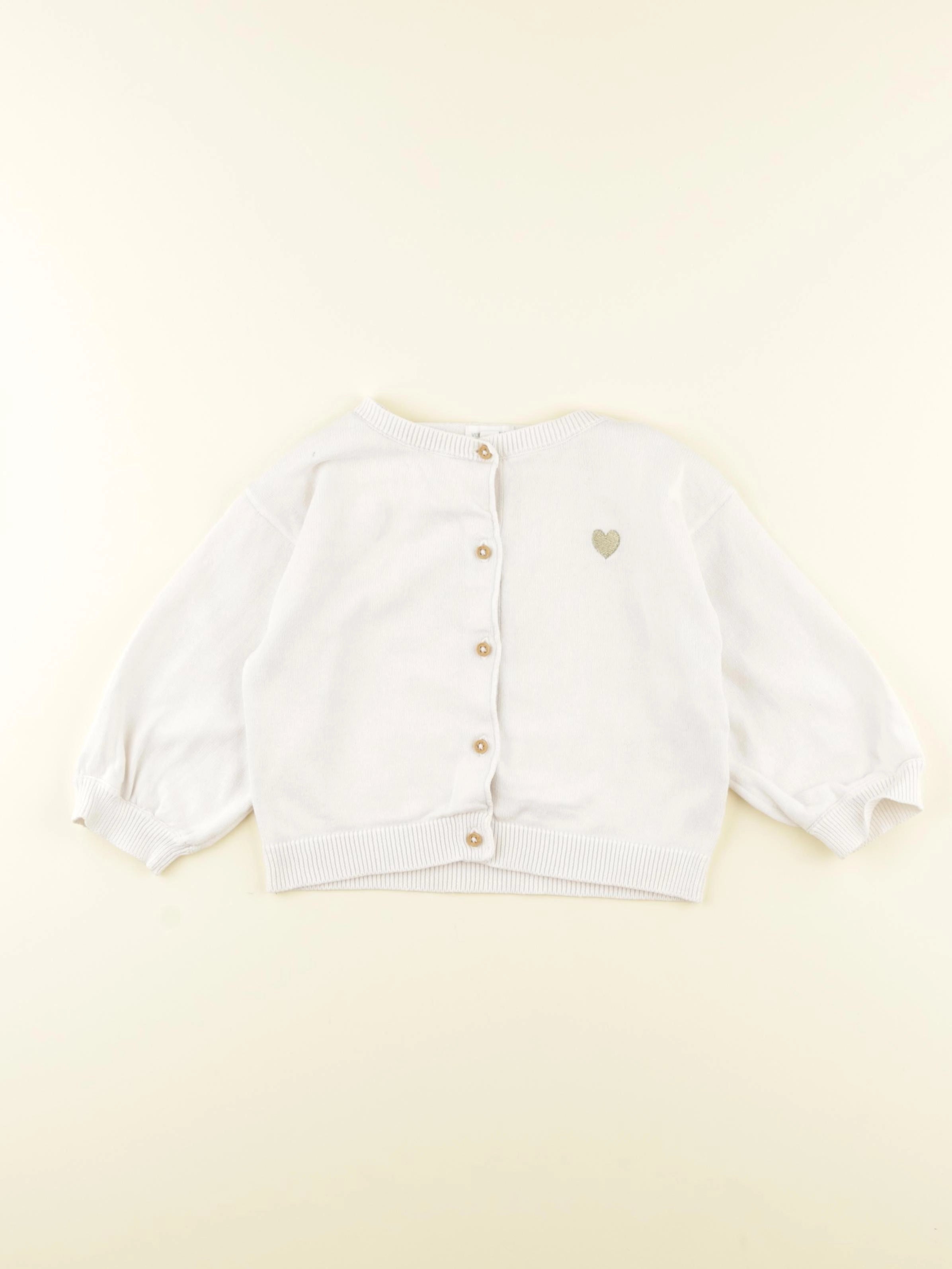 Vertbaudet - gilet blanc, or - 18 mois