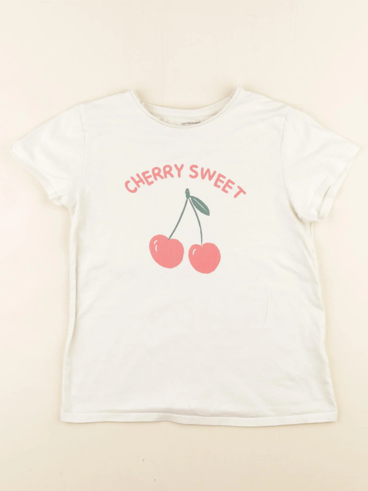 Vertbaudet - tee-shirt beige - 12 ans