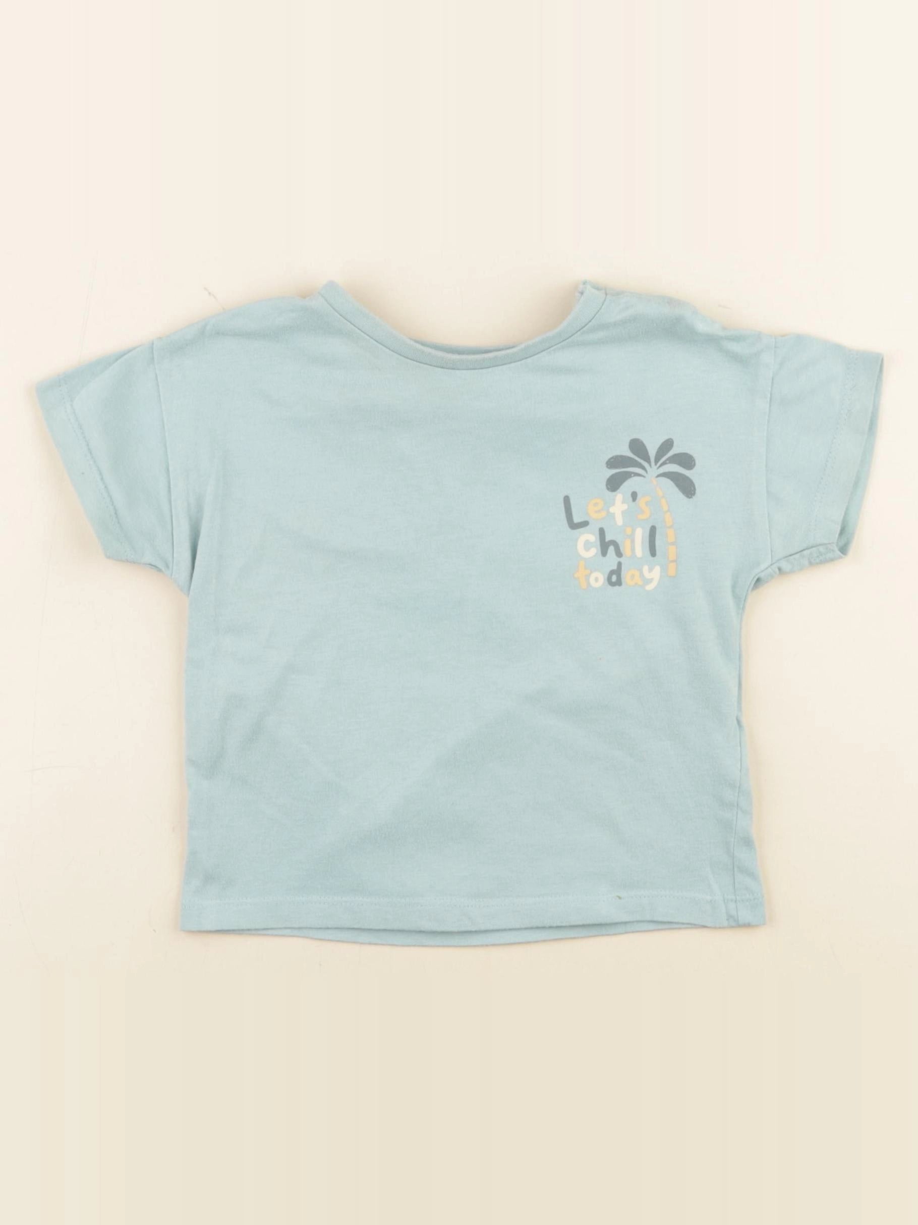 Vertbaudet - tee-shirt imprimé au dos bleu - 2 ans