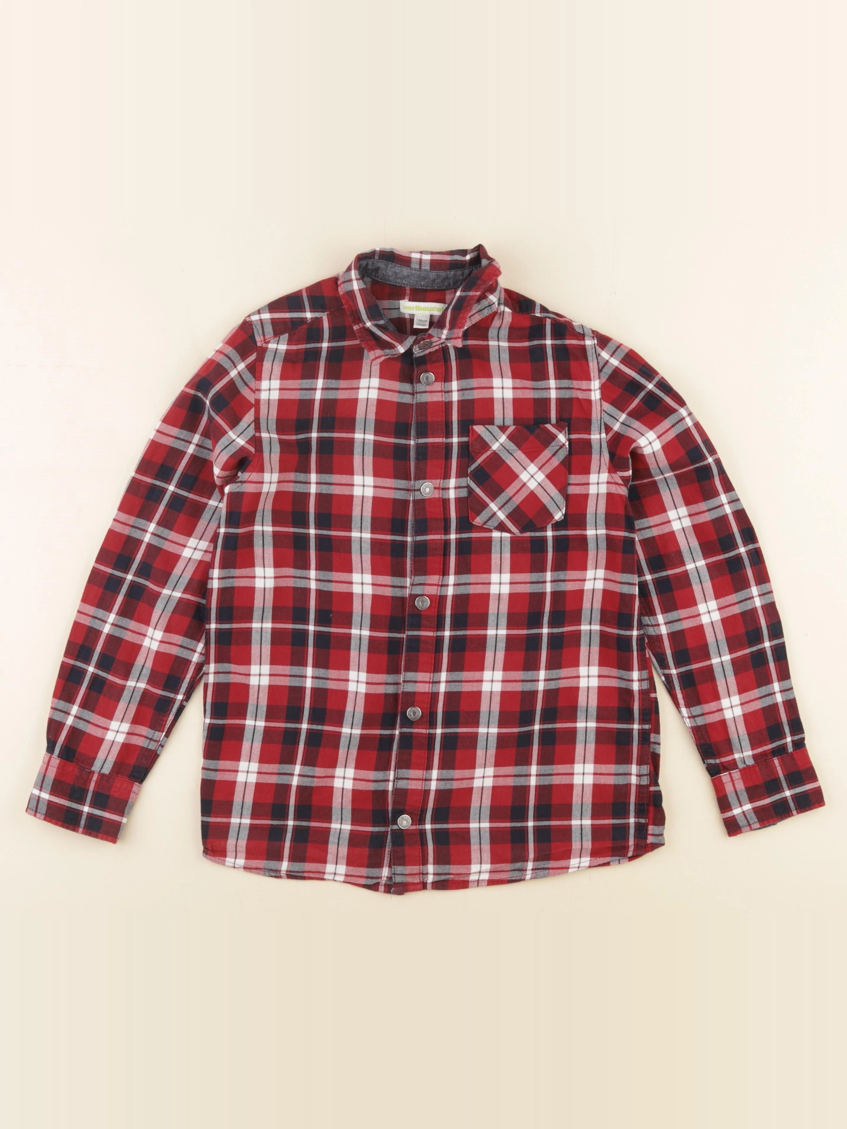 Vertbaudet - chemise imprimé au dos bleu, rouge - 10 ans