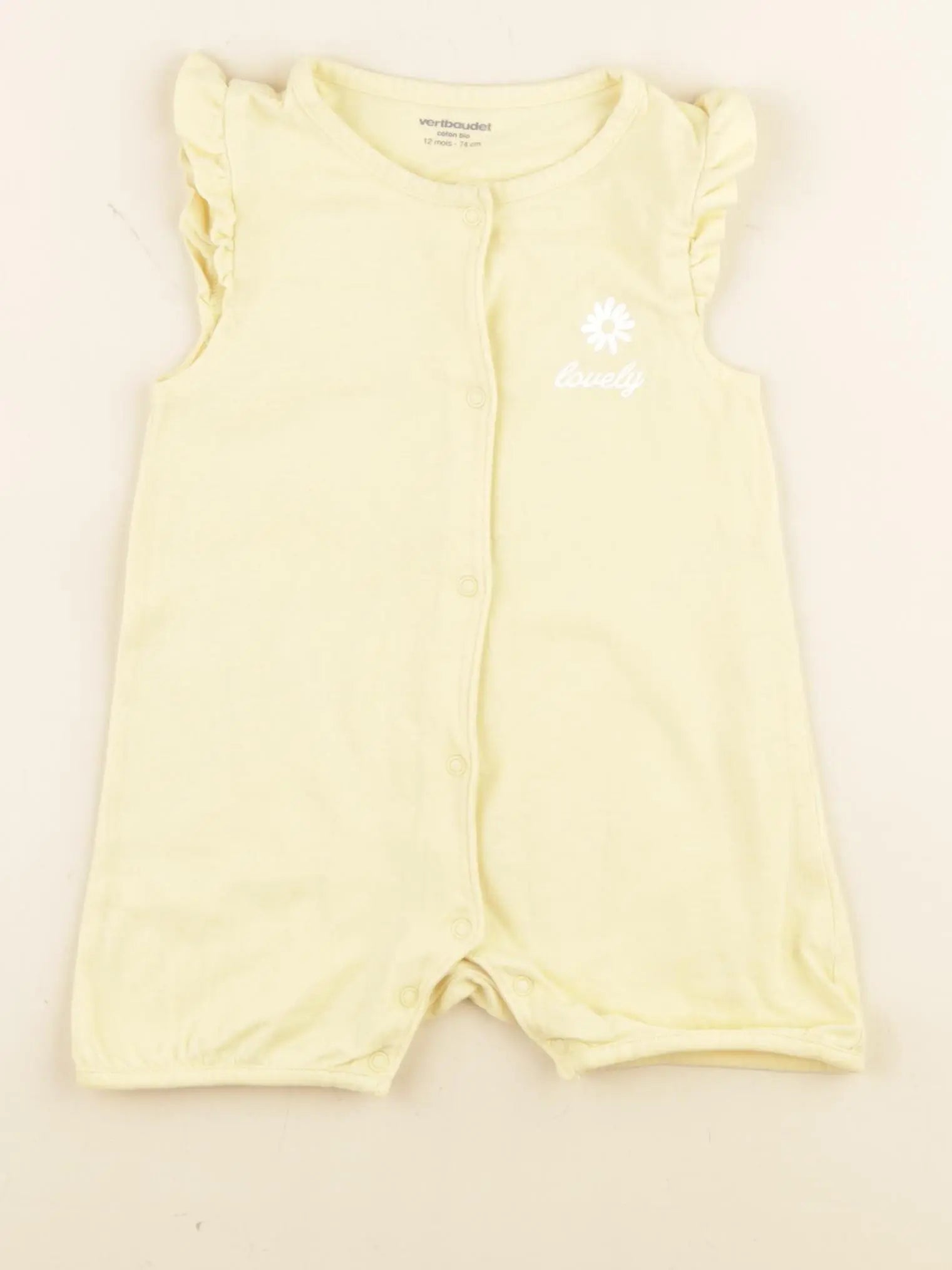 Vertbaudet - pyjama coton jaune - 12 mois