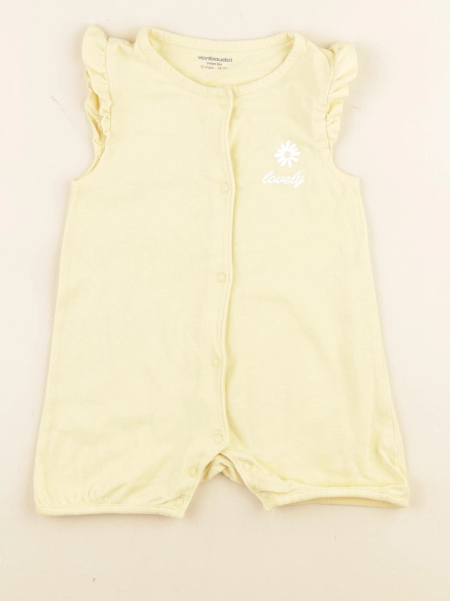 Vertbaudet - pyjama coton jaune - 12 mois