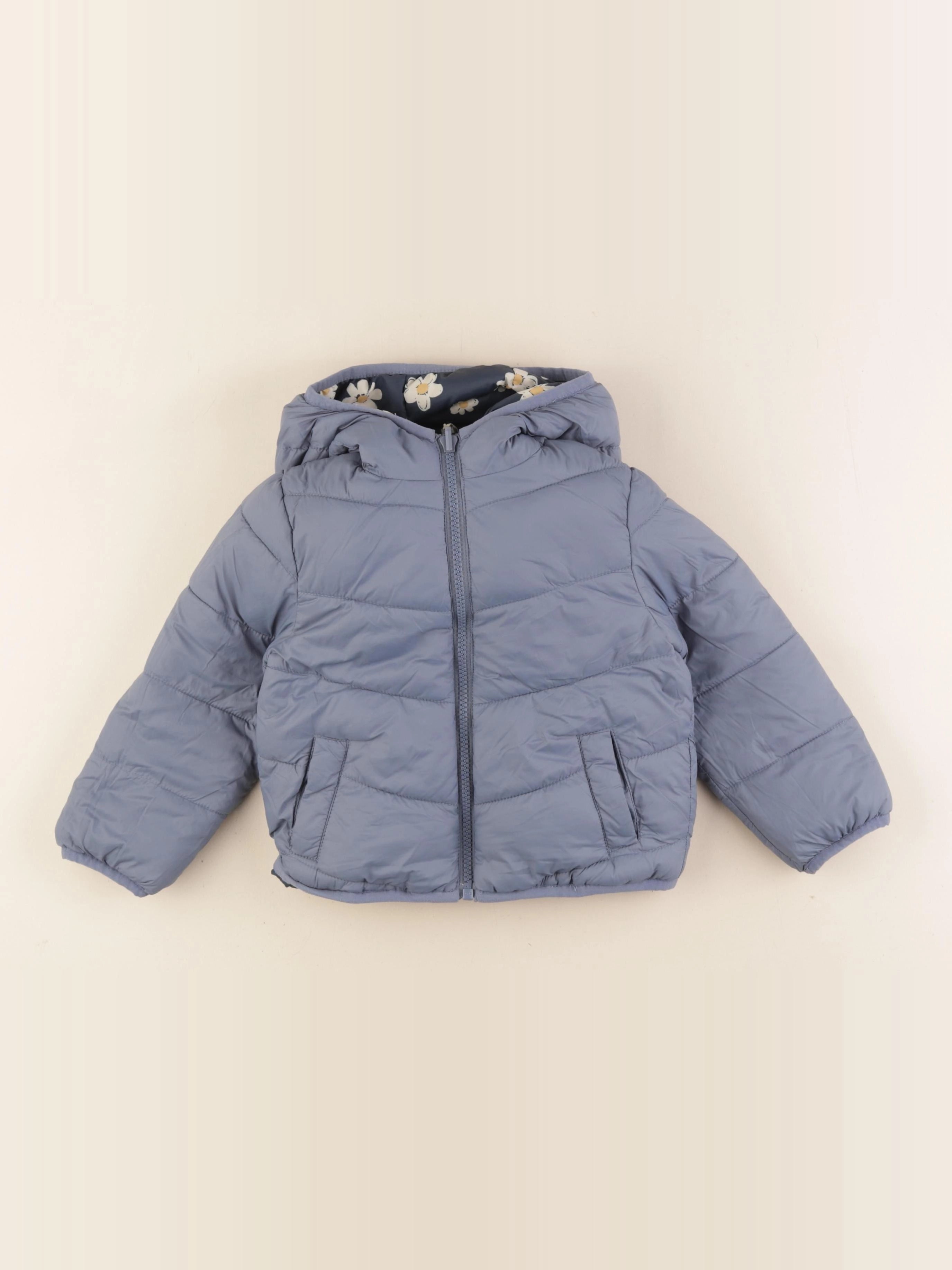 Vertbaudet - doudoune réversible bleu - 3 ans