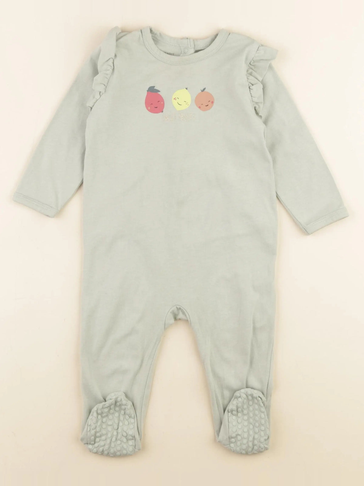 Vertbaudet - pyjama coton vert, or - 12 mois