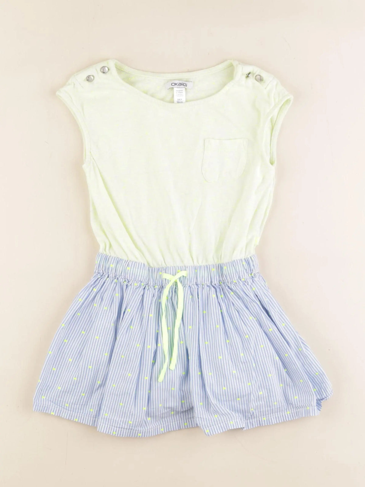 Okaidi - robe bleu, jaune - 3 ans