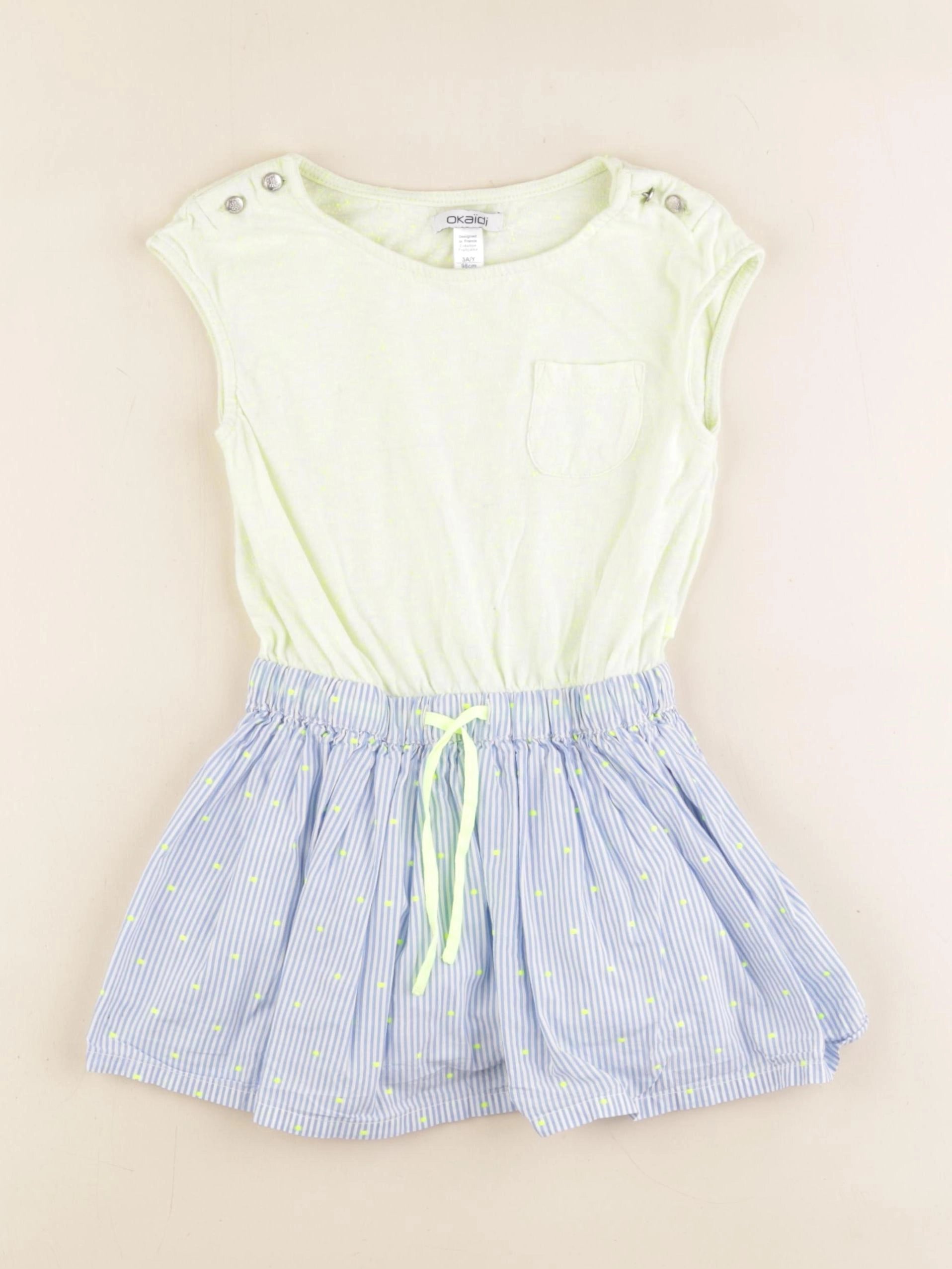 Okaidi - robe bleu, jaune - 3 ans