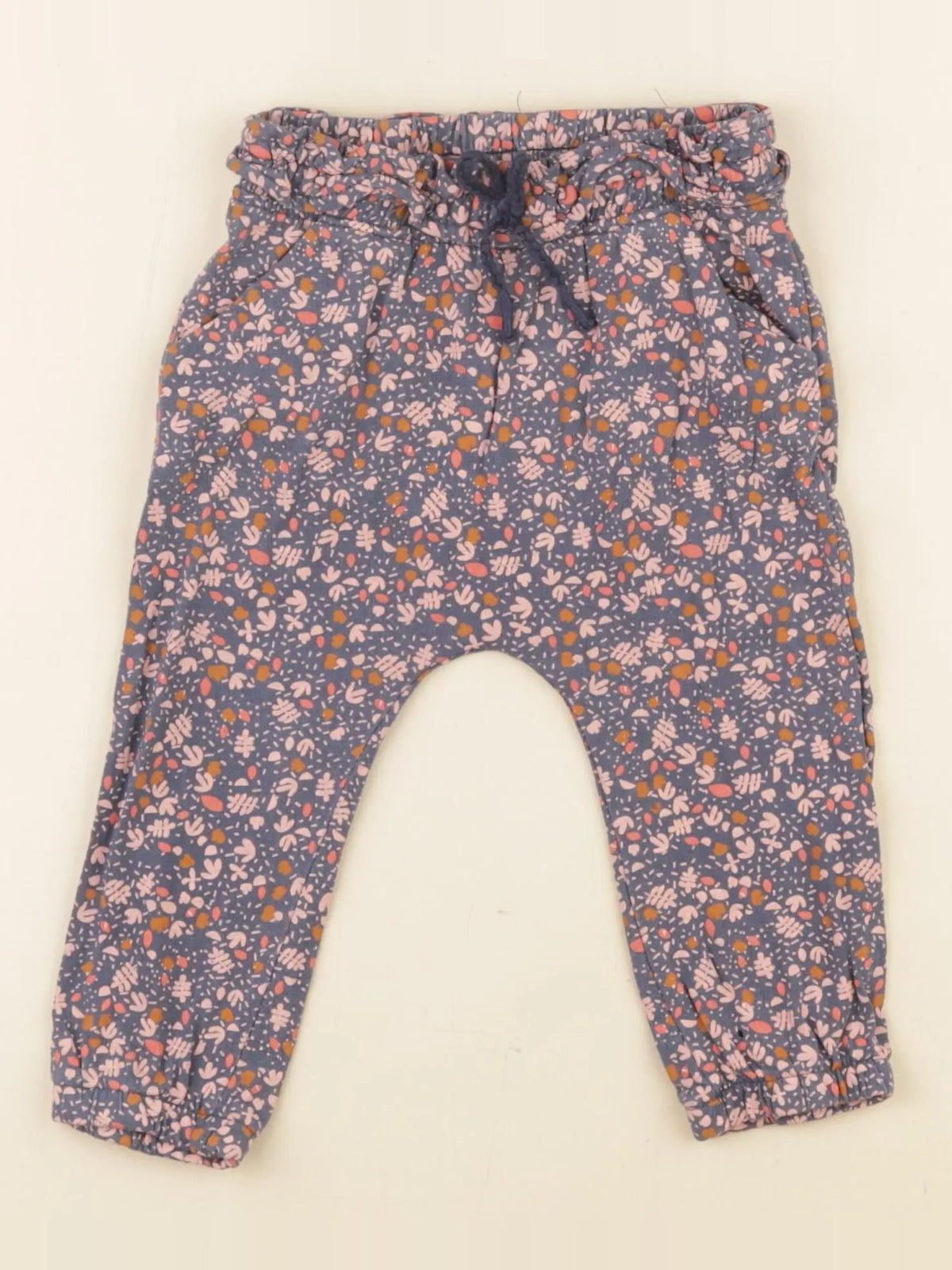 Vertbaudet - sarouel bleu, rose - 18 mois