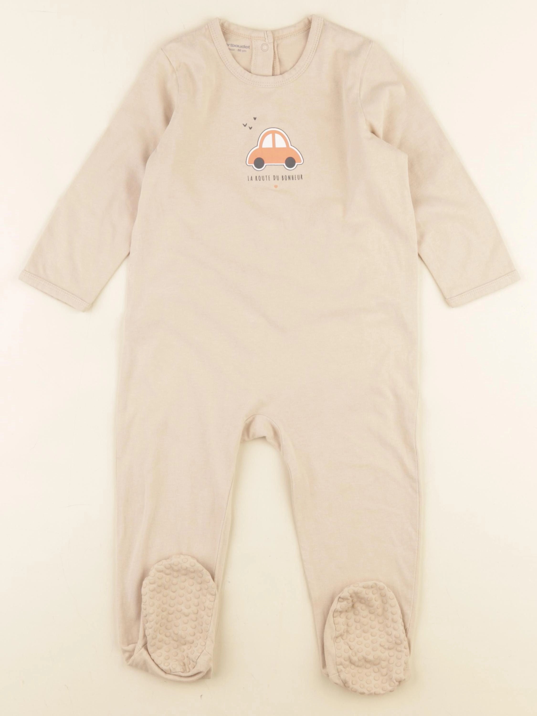 Vertbaudet - pyjama coton beige - 24 mois