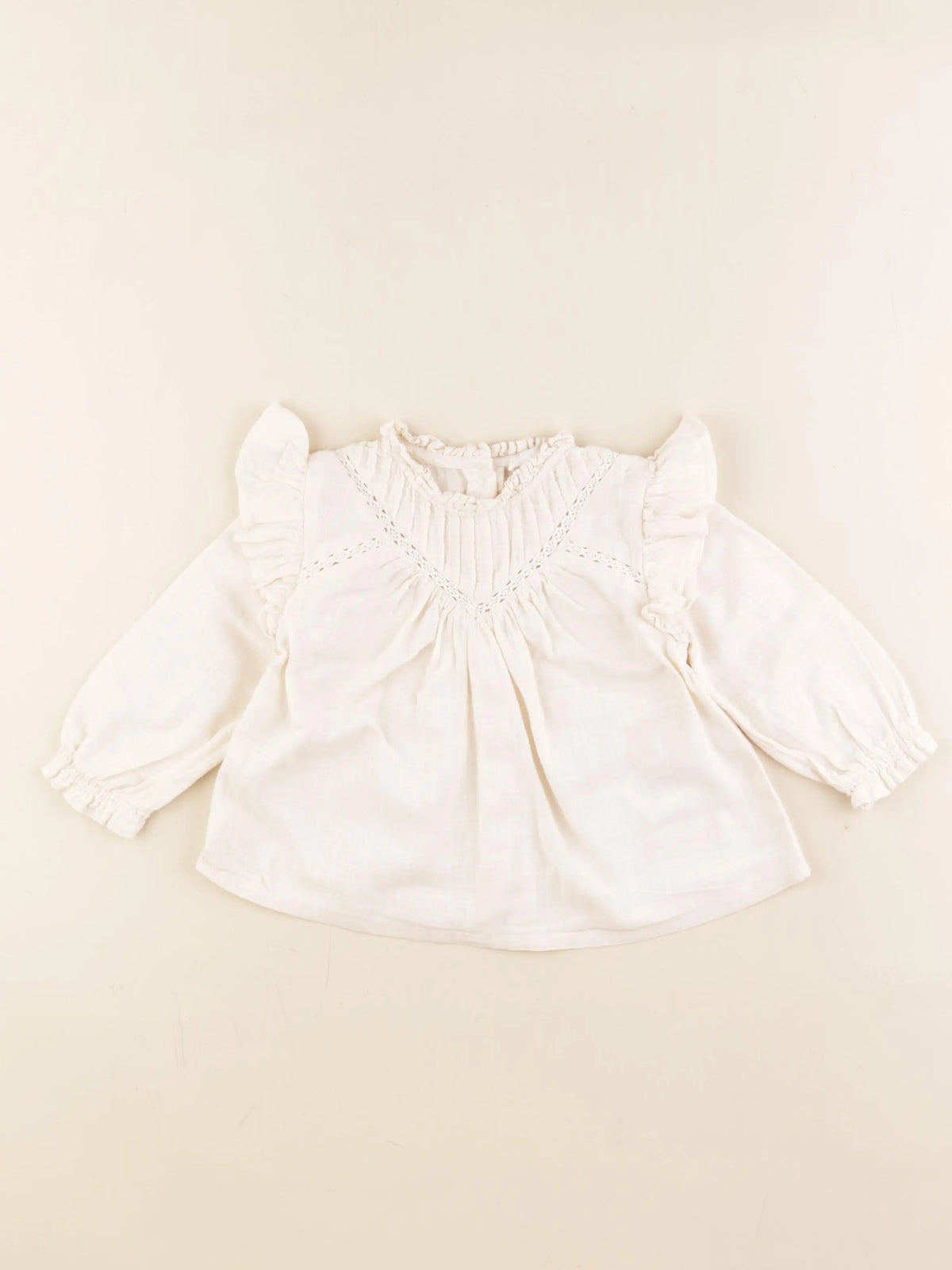 Vertbaudet - blouse beige - 12 mois