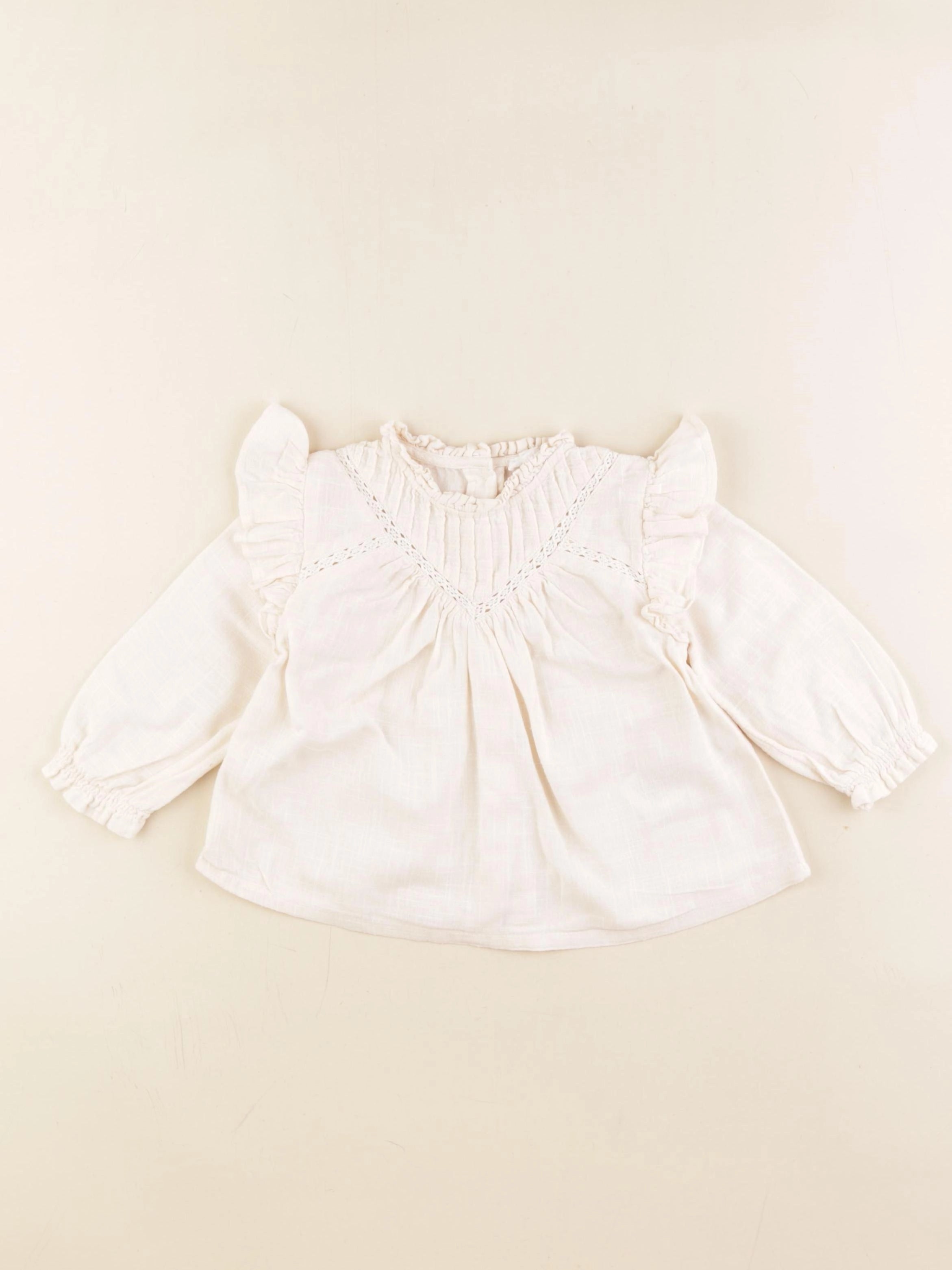 Vertbaudet - blouse beige - 12 mois