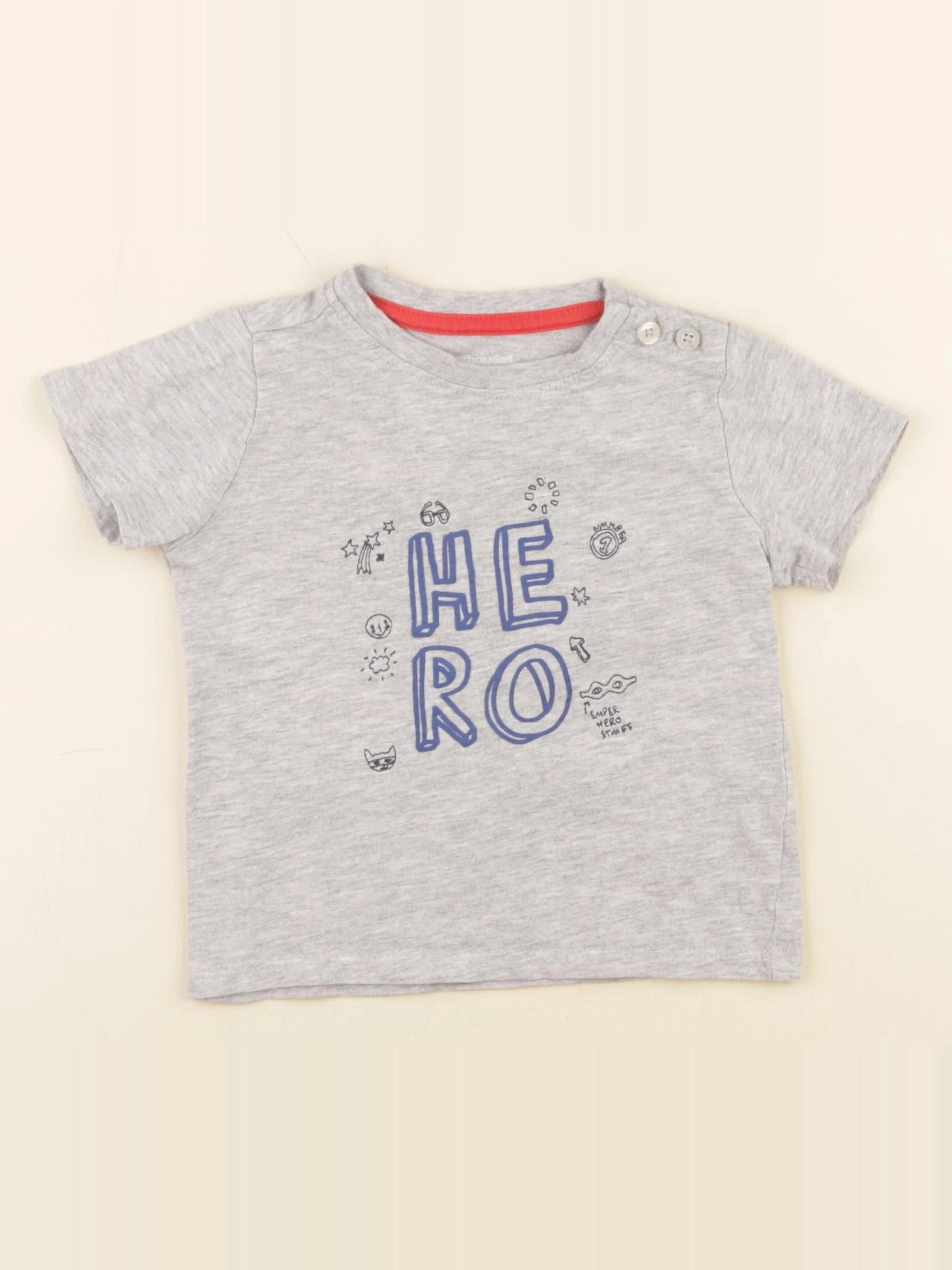 Vertbaudet - tee-shirt gris - 12 mois