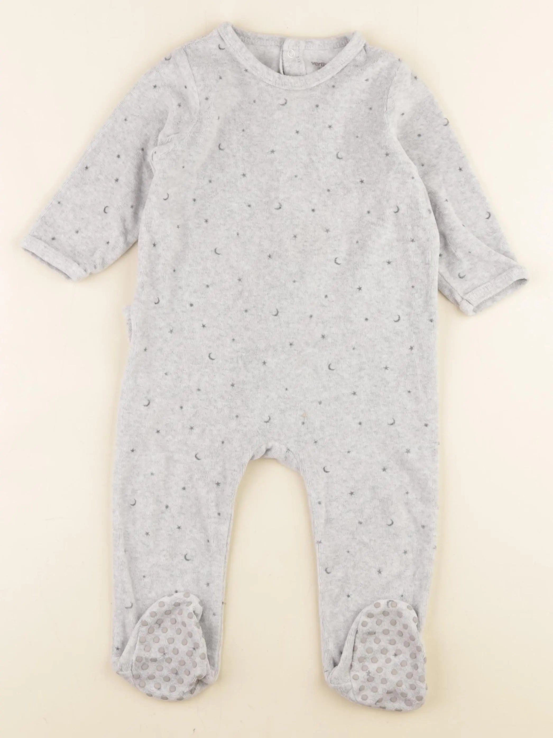 Vertbaudet - pyjama velours gris - 18 mois