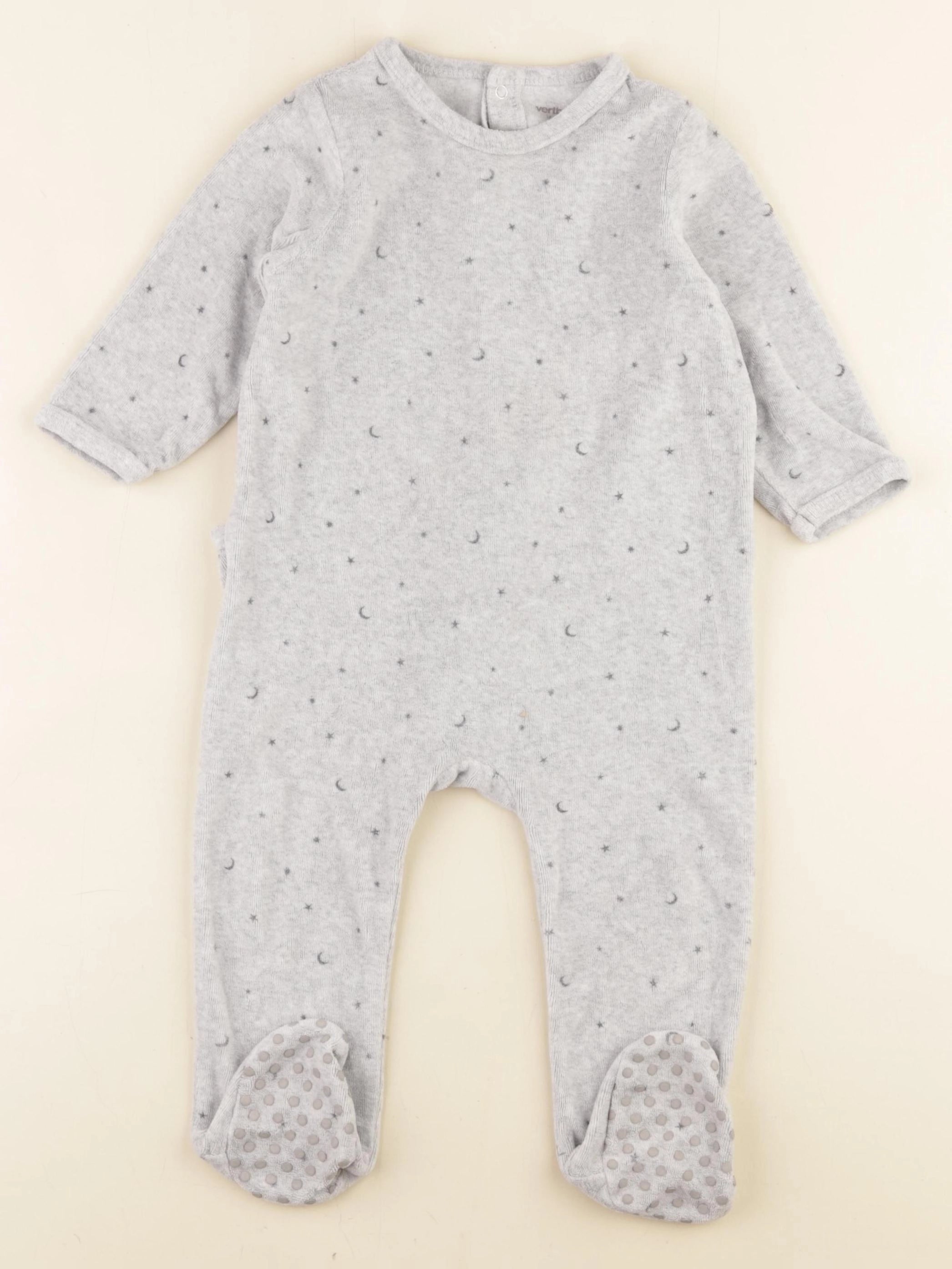 Vertbaudet - pyjama velours gris - 18 mois